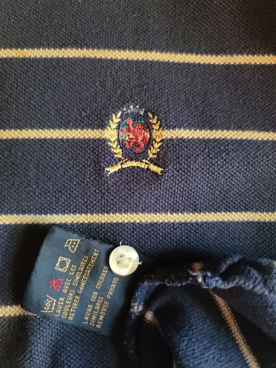 Tommy Hilfiger Vintage Tommy Hilfiger Heritage Crest Striped Polo - Navy Size US M / EU 48-50 / 2 - 5 Thumbnail