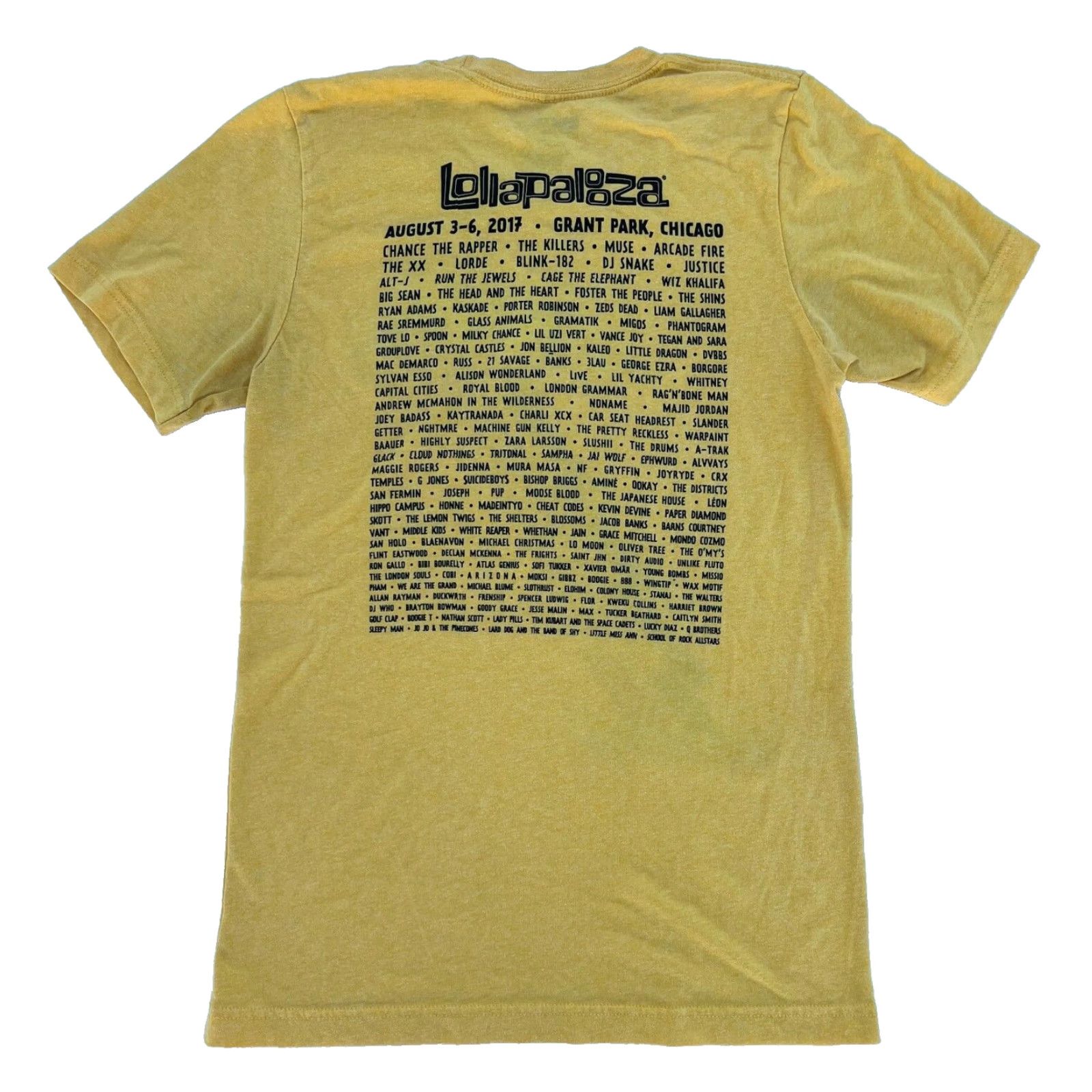 Vintage VINTAGE Women’s Lollapalooza 2017 T-Shirt Chicago Sz S Double-Sided Yellow 100% Cotton Shirt Womens Size S / US 4 / IT 40 - 2 Thumbnail