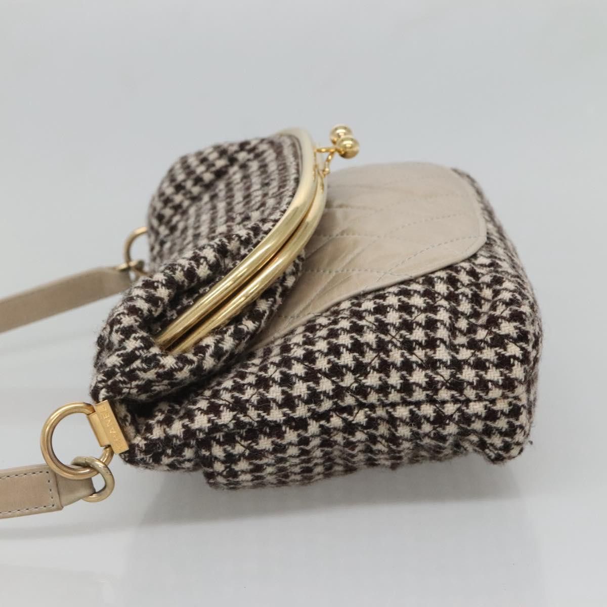 Chanel CHANEL Matelasse Shoulder Bag Wool Gray Gold CC Size ONE SIZE - 3 Thumbnail