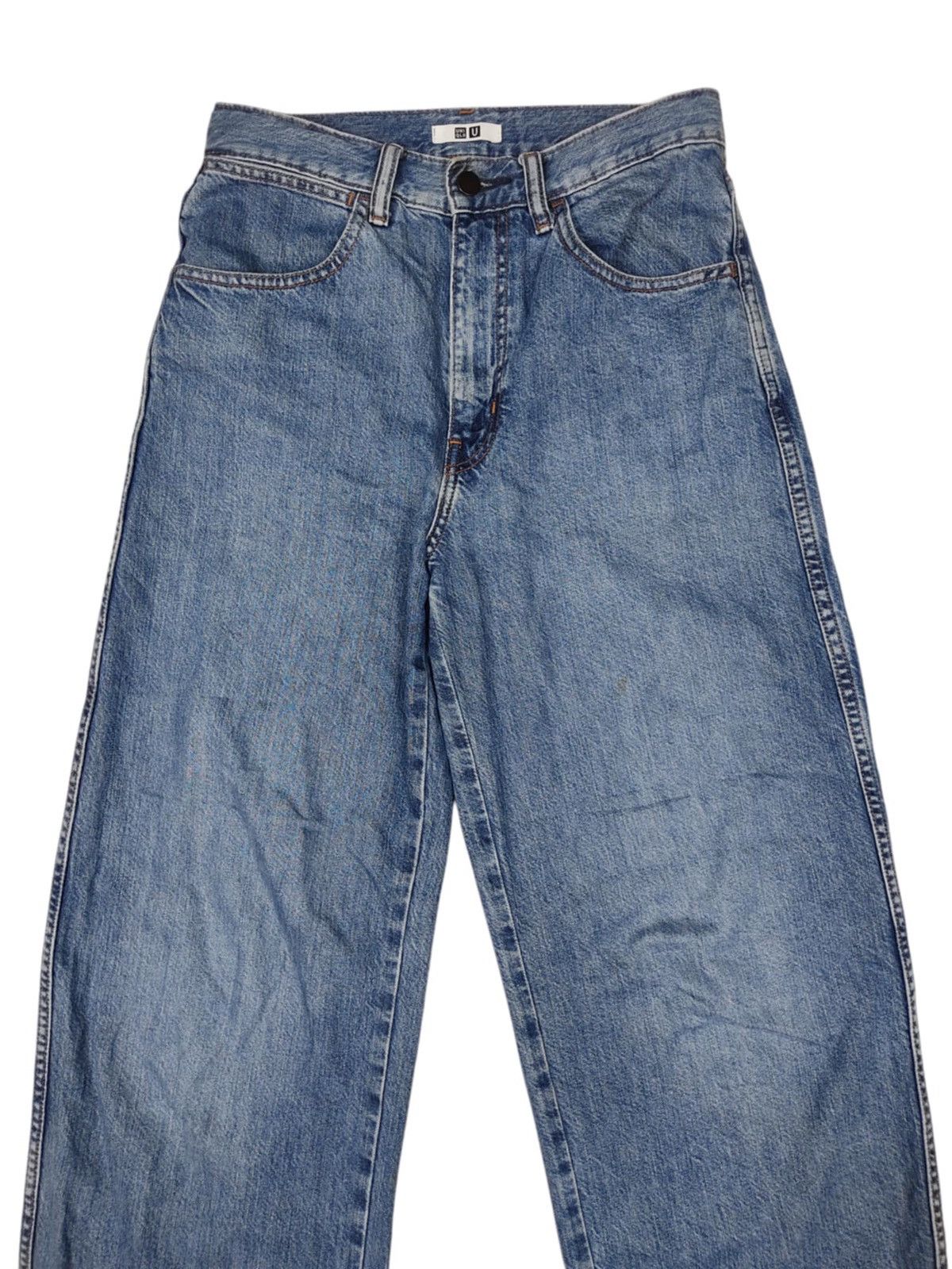 Japanese Brand × Uniqlo Uniqlo U Wide leg distressed Denim jacket Size 29" - 7 Thumbnail