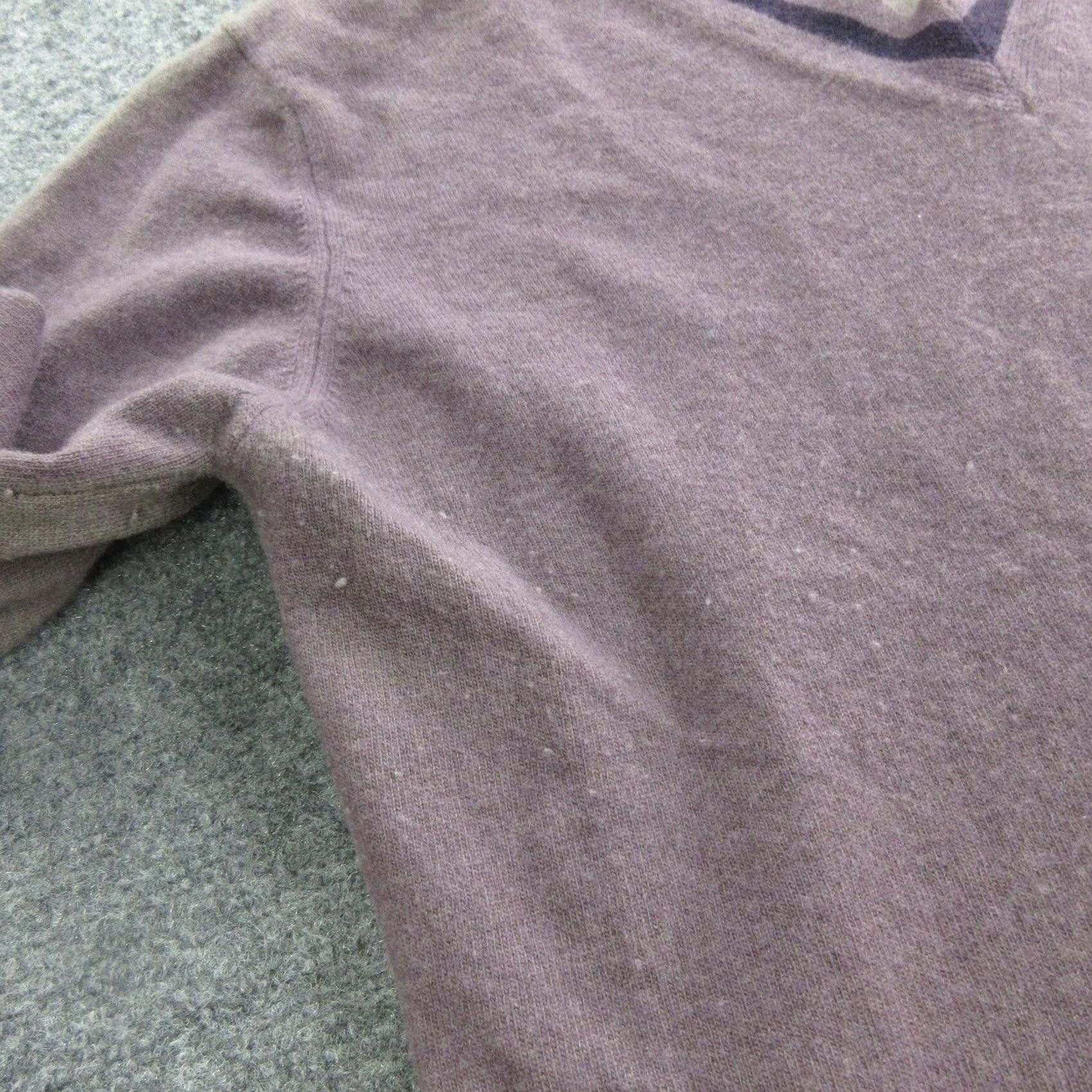 Altea Altea Sweater Mens L Purple Brown 100% Wool V-Neck Colorblock Knit Pullover Size US L / EU 52-54 / 3 - 7 Thumbnail