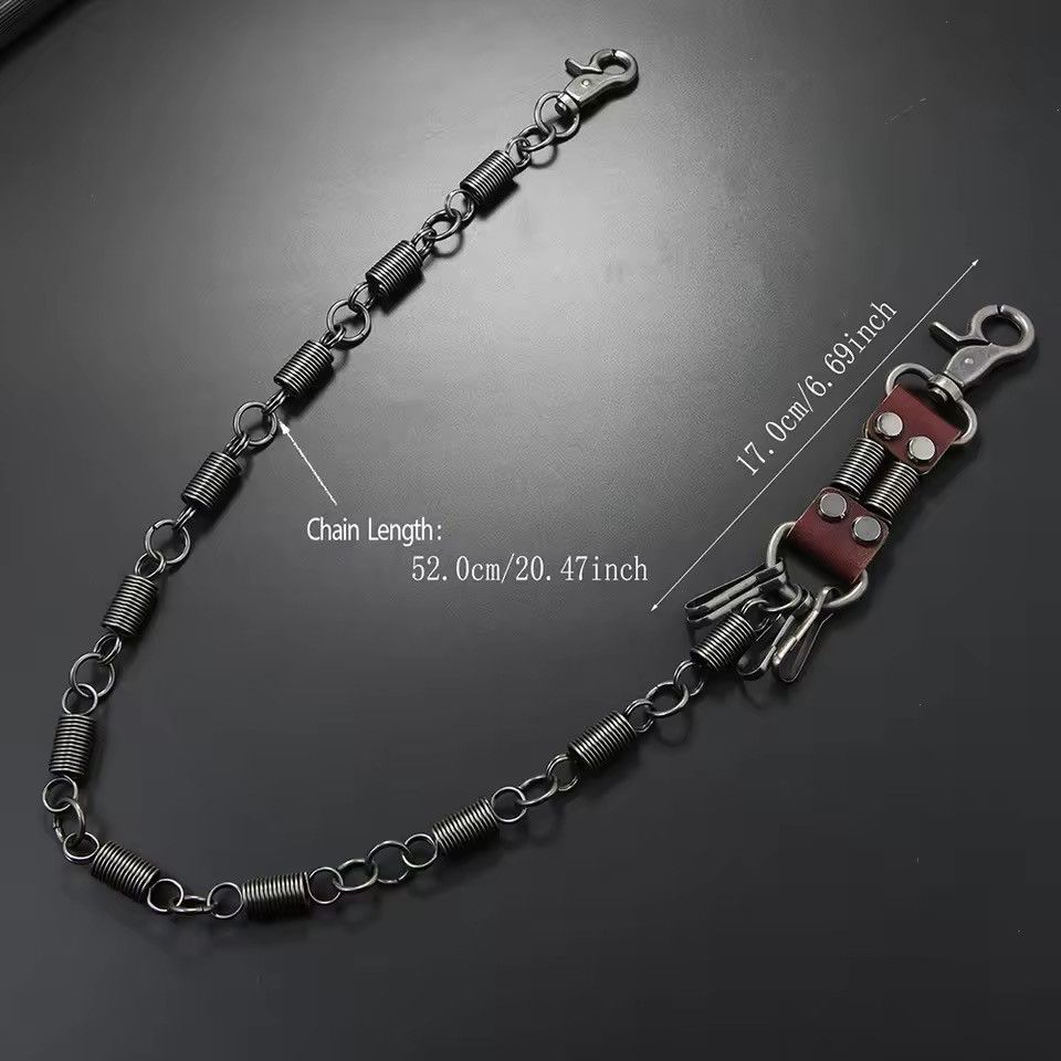 Jewelry INDUSTRIAL Spring-Link Wallet Chain - Distressed Metal Size ONE SIZE - 5 Thumbnail