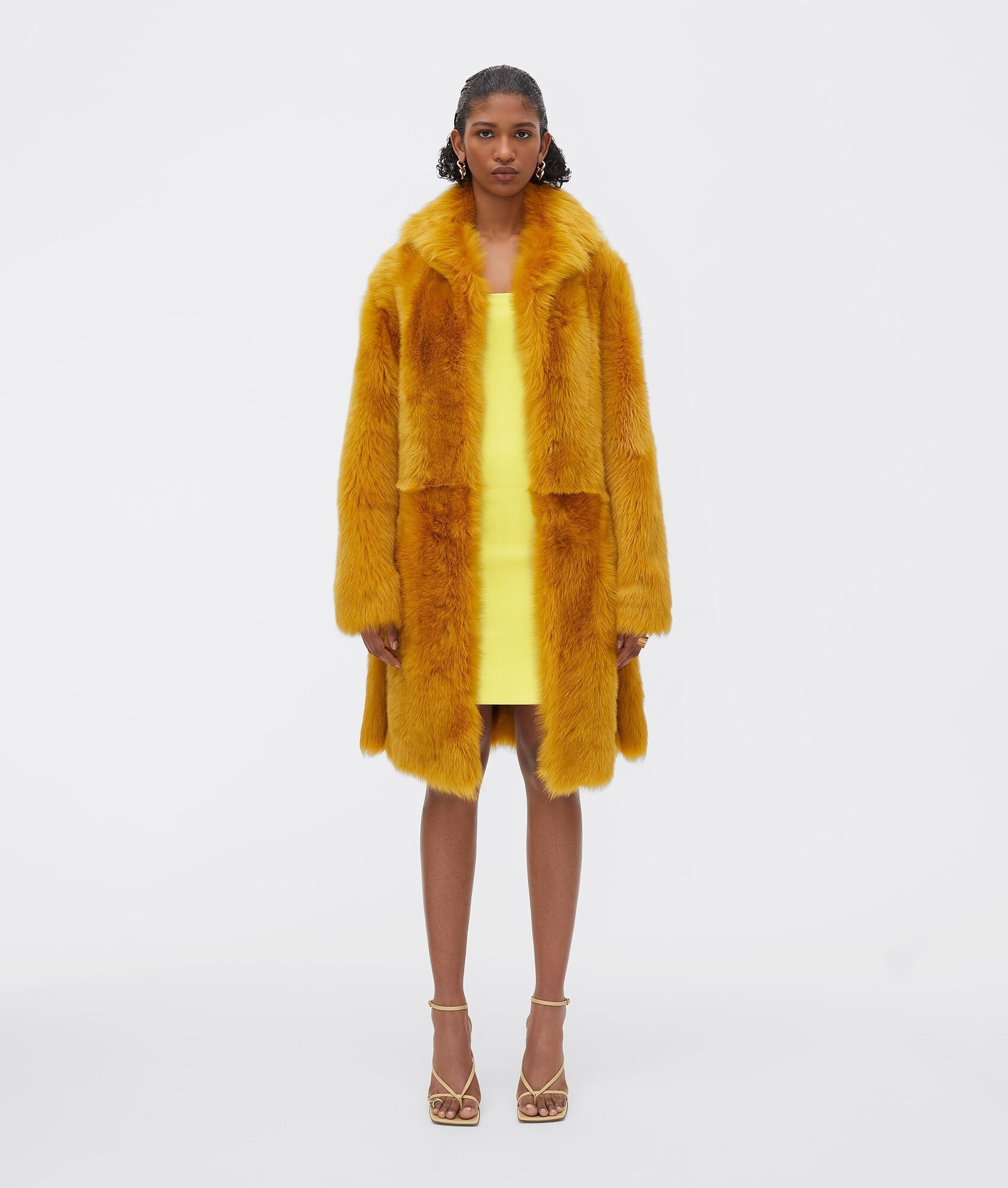 Bottega Veneta o1n1vont0425 Stretch Shinny Nappa Dress in Sherbert Size XS / US 0-2 / IT 36-38 - 4 Thumbnail