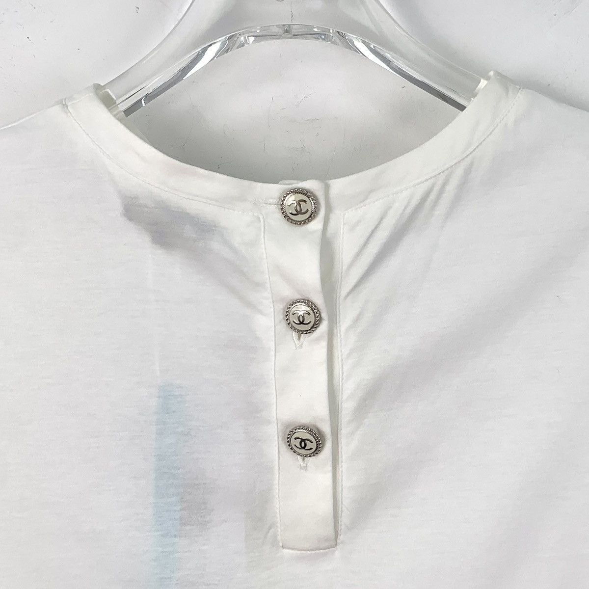 Chanel Chanel White Double C Crew Neck Short Sleeve Dress K26WX Size S / US 4 / IT 40 - 5 Thumbnail