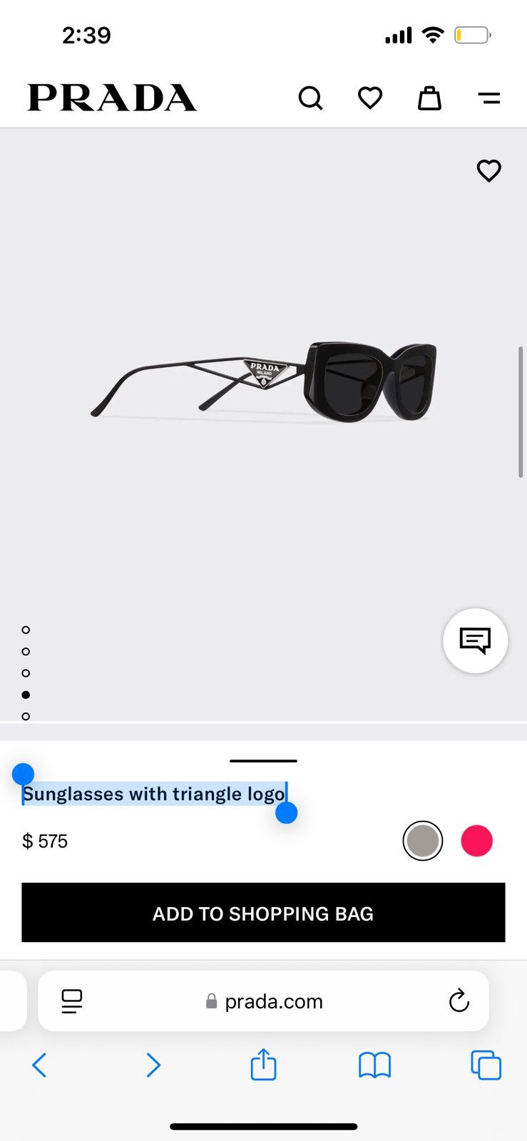 Prada Prada Sunglasses with triangle logo Size ONE SIZE - 1 Thumbnail