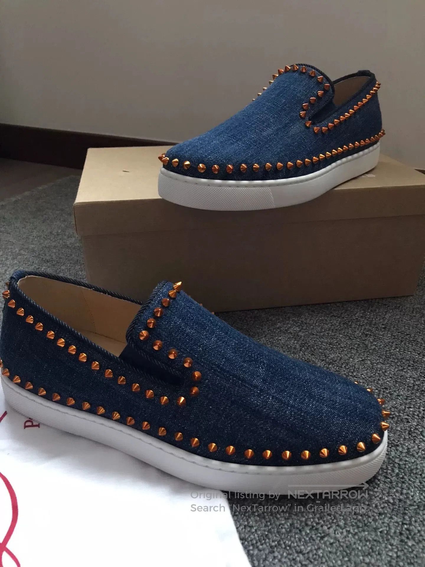Christian Louboutin Christian Louboutin Denim Studded Red Sole Shoes. Size US 9.5 / EU 42-43 - 7 Thumbnail