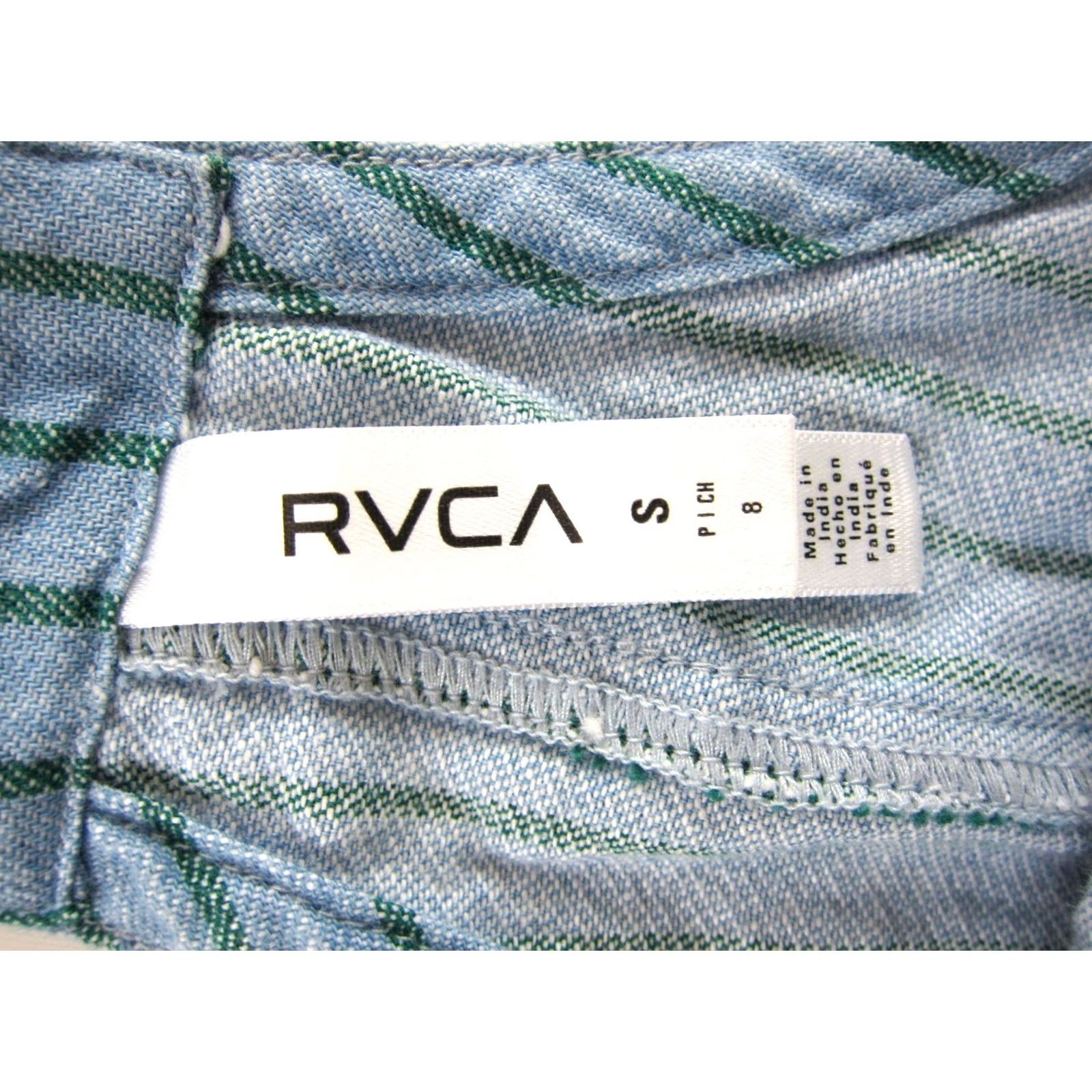 RVCA RVCA Blue Green Stripe 100% Cotton Pocket Apron Tank Dress Woman Small Size S / US 4 / IT 40 - 4 Thumbnail