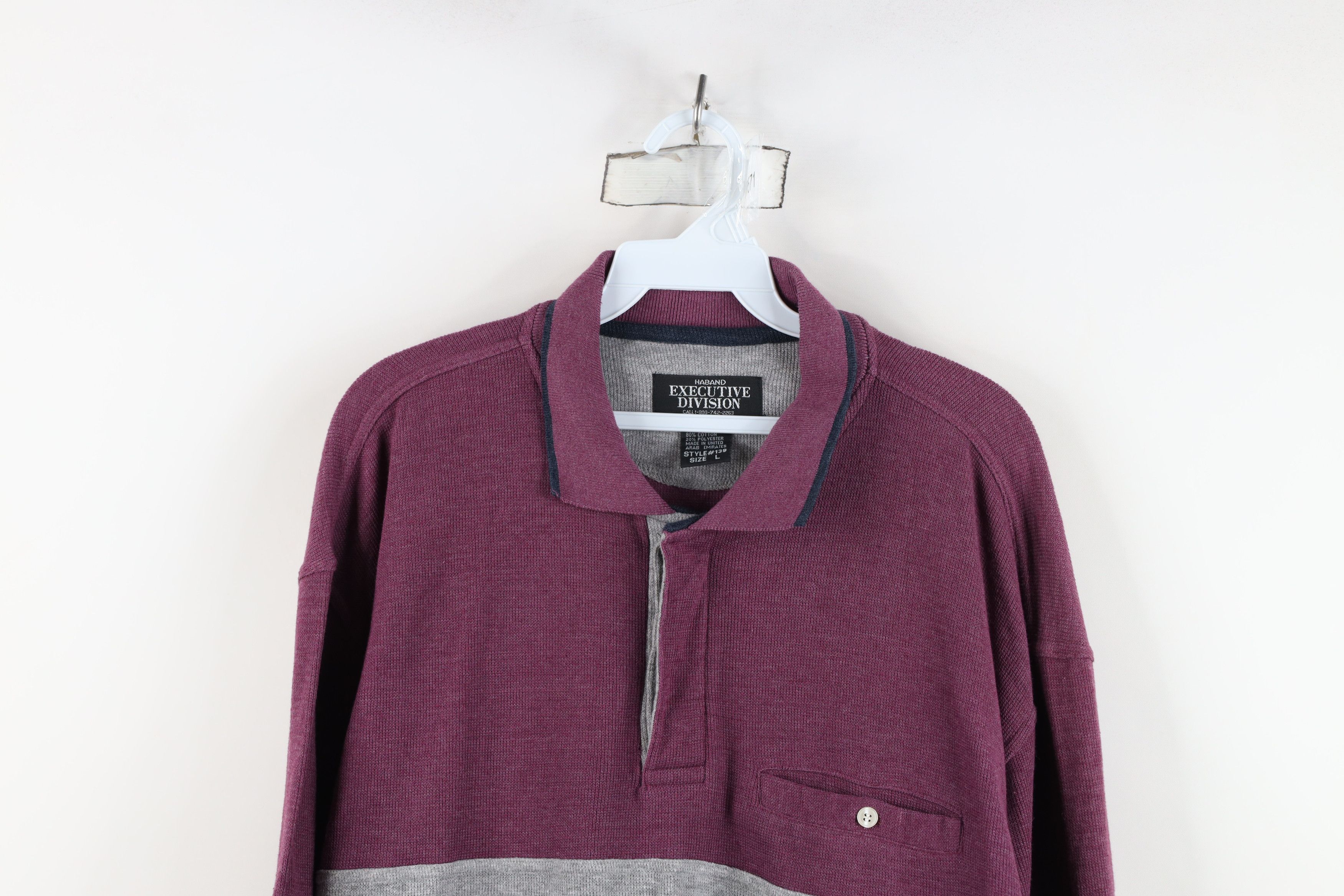 Vintage Vintage 90s Streetwear Thermal Waffle Knit Polo Shirt Size US L / EU 52-54 / 3 - 2 Thumbnail