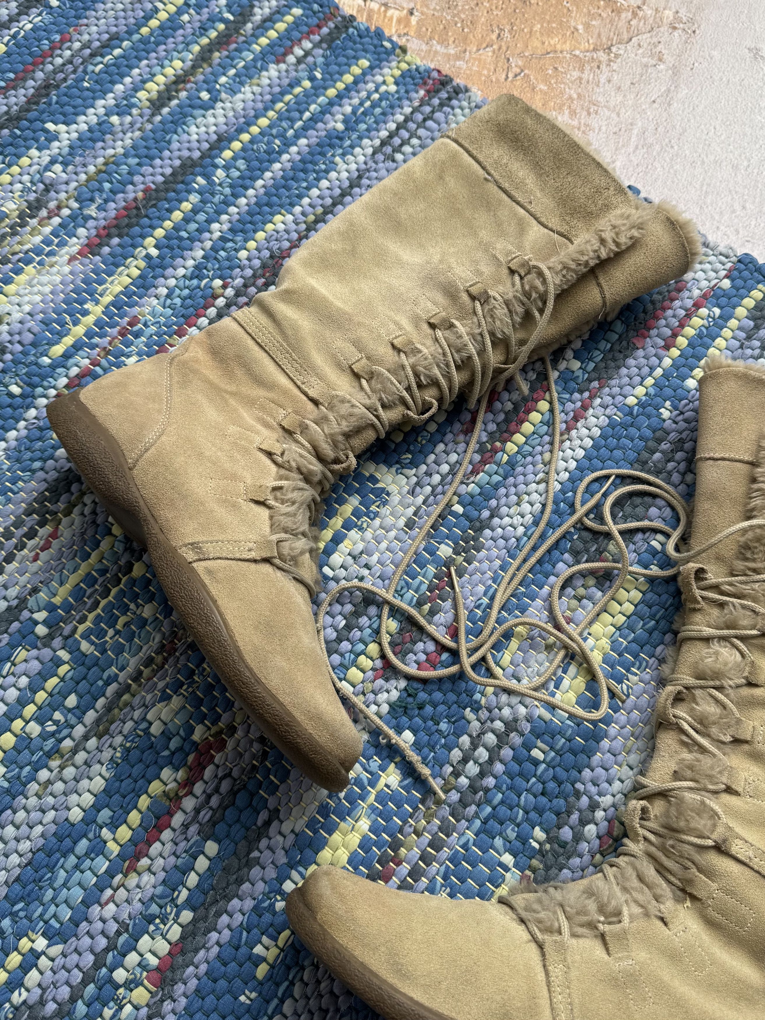 Vintage Vintage Suede Boots With Bondage A8(V1)D15 Size US 6 / IT 36 - 2 Thumbnail