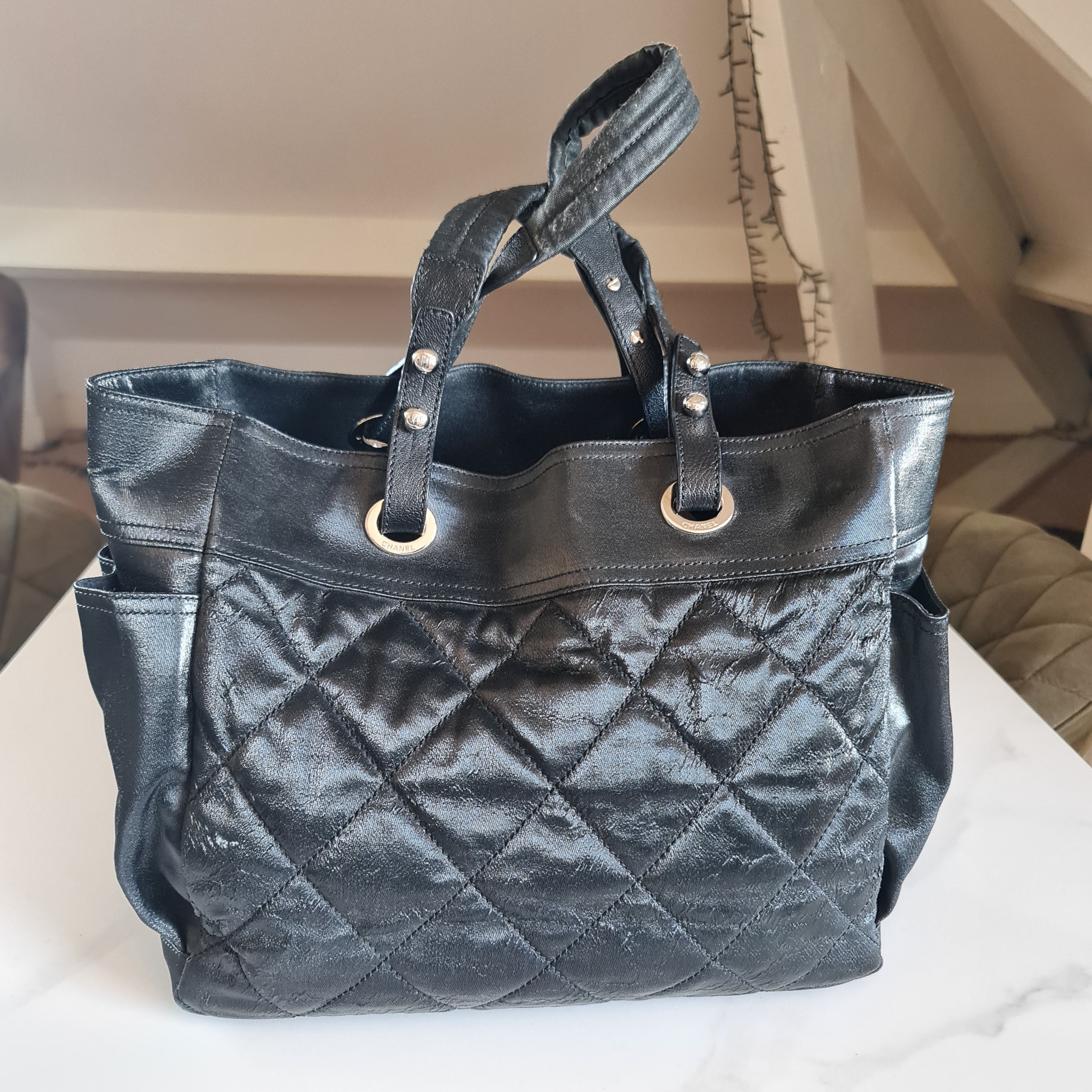 Chanel Chanel Black Fabric Biarritz Tote Bag Size ONE SIZE - 3 Thumbnail