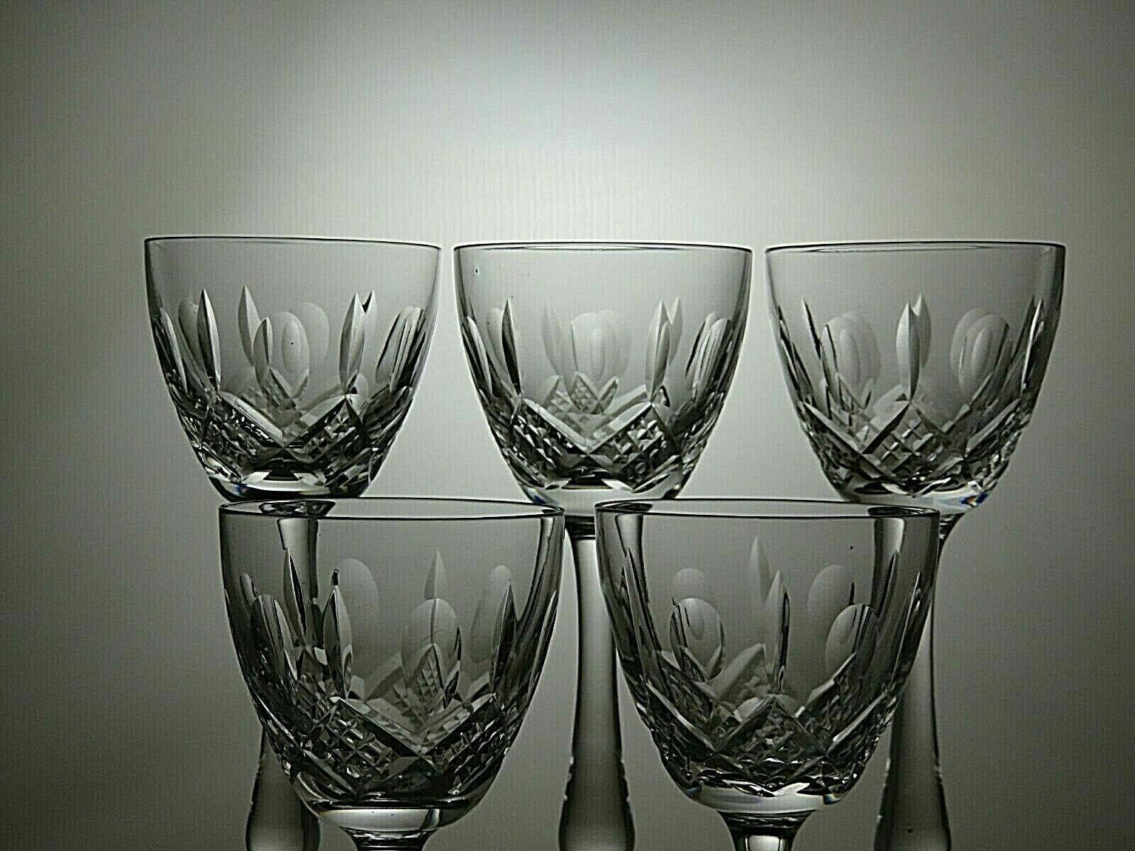 The Unbranded Brand Vintage Cut Crystal Glass Set Of 5 Hock Wine Glasses 6 1/4" Size ONE SIZE - 4 Thumbnail
