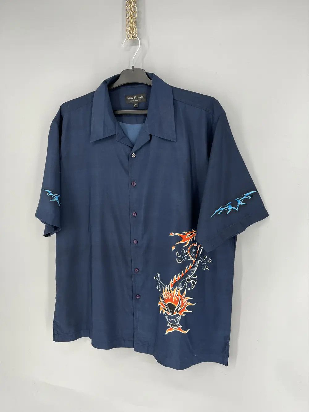 Other Vintage 90s Japanese Dragon Crazy Hawaiian Shirt Size US XL / EU 56 / 4 - 3 Thumbnail