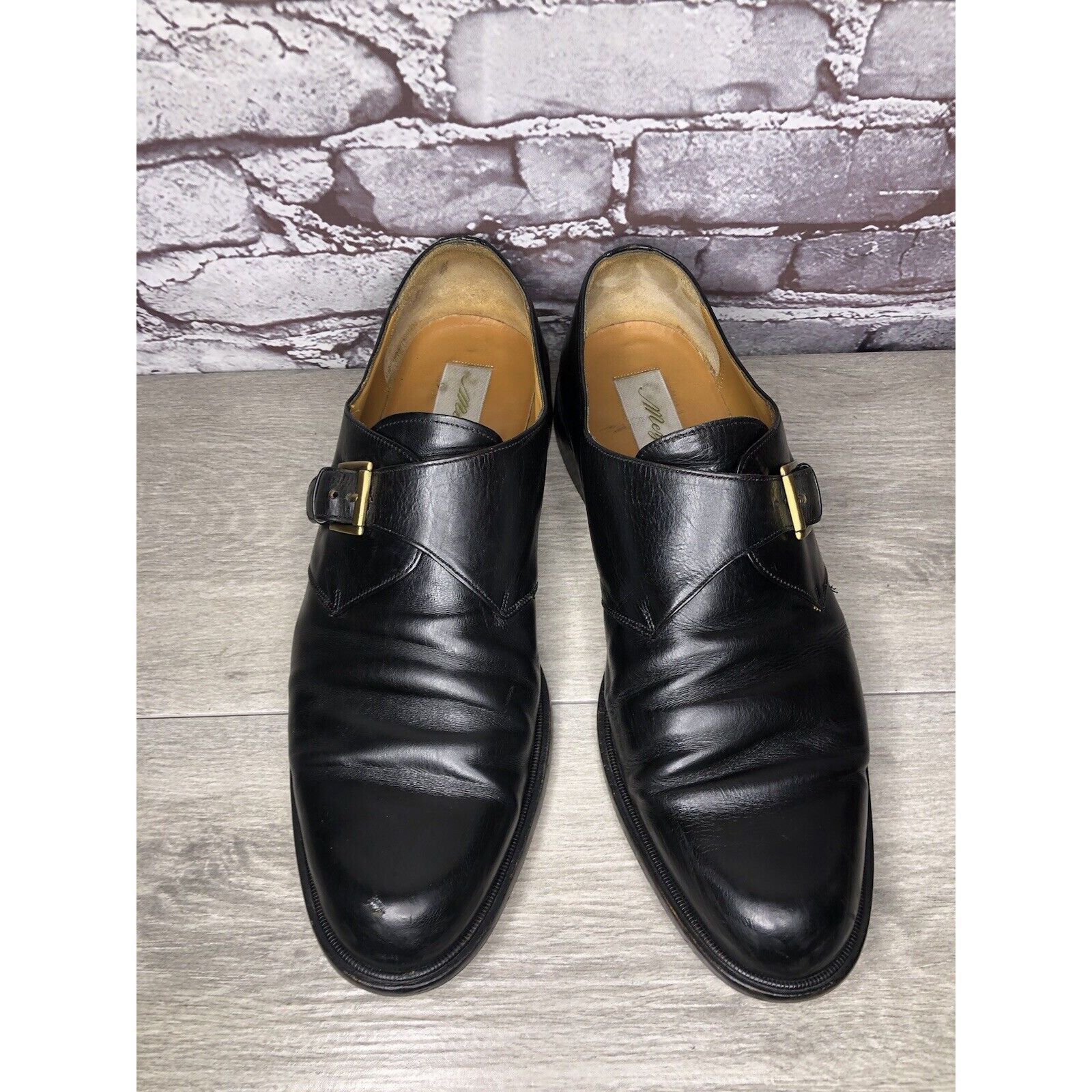 Mezlan Mezlan Tortosa Black Leather Monk Strap Leather Dress Shoes Size US 13 / EU 46 - 2 Thumbnail