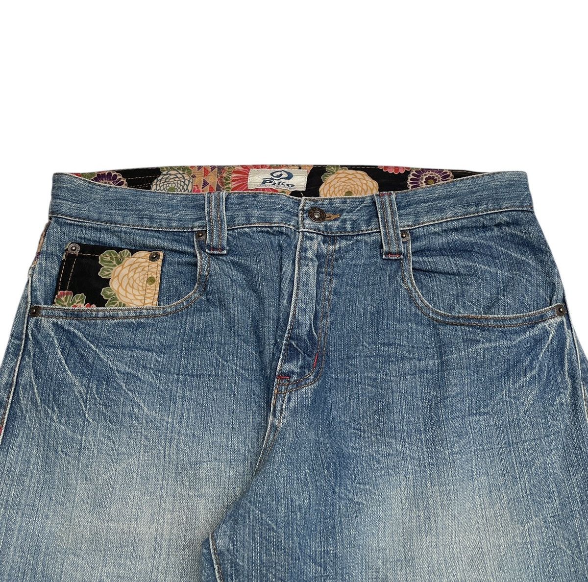 If Six Was Nine × Japanese Brand Rare Design Vintage Brand Piko Sukajan Baggy Jeans 1990s Size US 35 - 3 Thumbnail