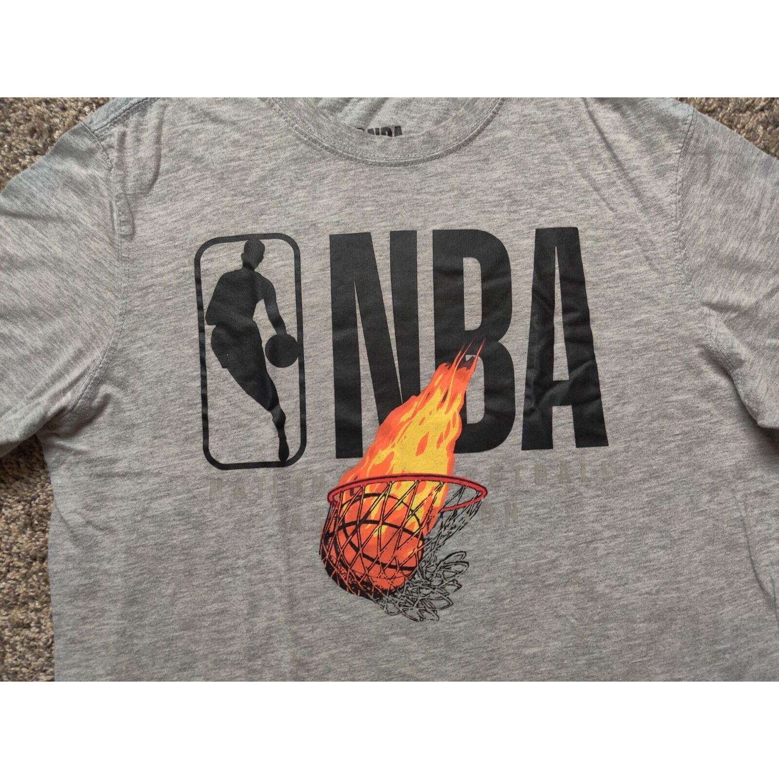 NBA NBA Shirt Mens Small Gray Black Spell Out Logo Size US S / EU 44-46 / 1 - 2 Thumbnail