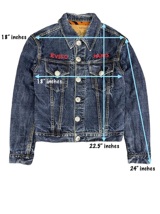 Evisu Denim Jacket Evisu Paris Embroidery Wording Travis Scott