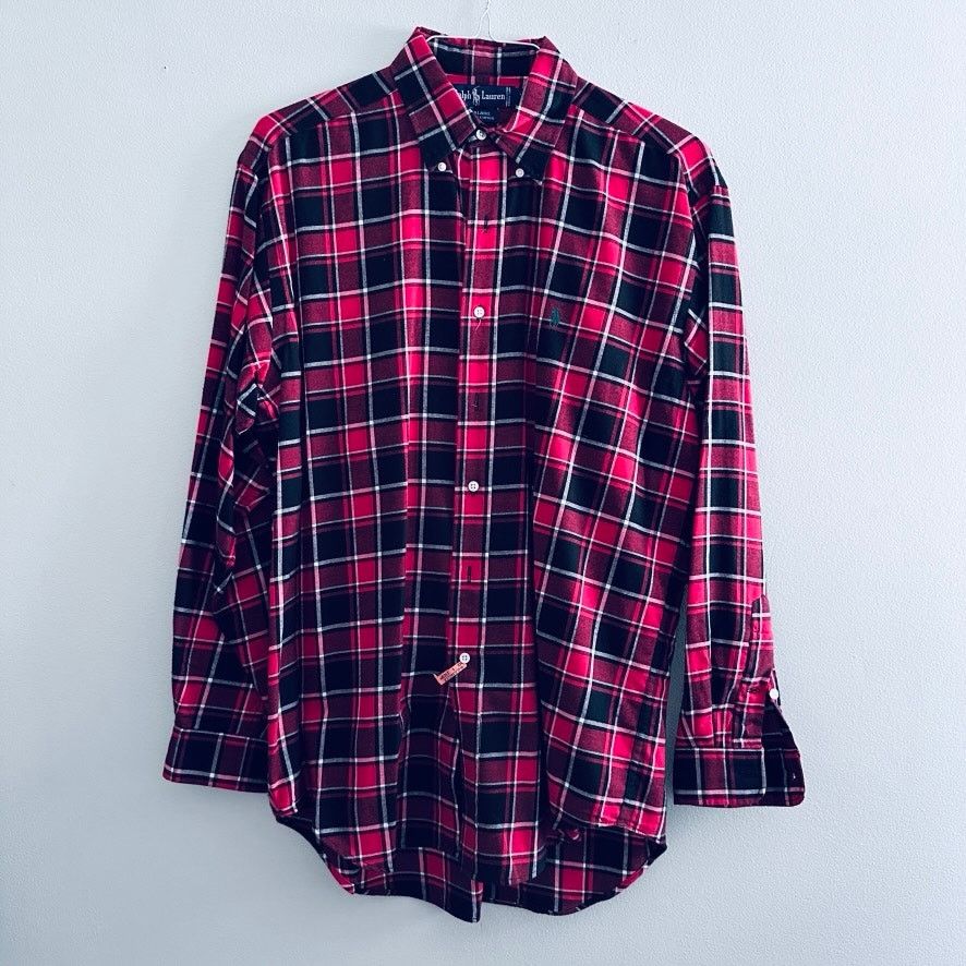 Ralph Lauren Ralph Lauren red buffalo plaid flannel Blaire button down Size US M / EU 48-50 / 2 - 2 Thumbnail
