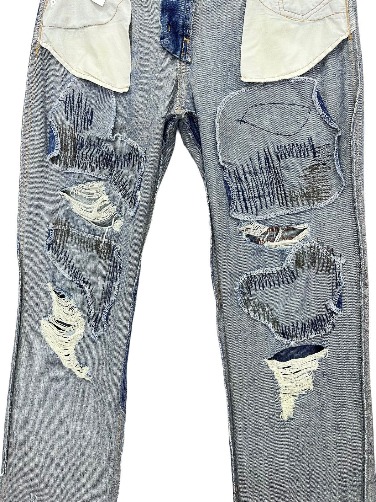 Seditionaries 🔥GRUNGE🔥MCD Studded Boro Patchwork Distressed Punk Denim Size US 31 - 16 Thumbnail