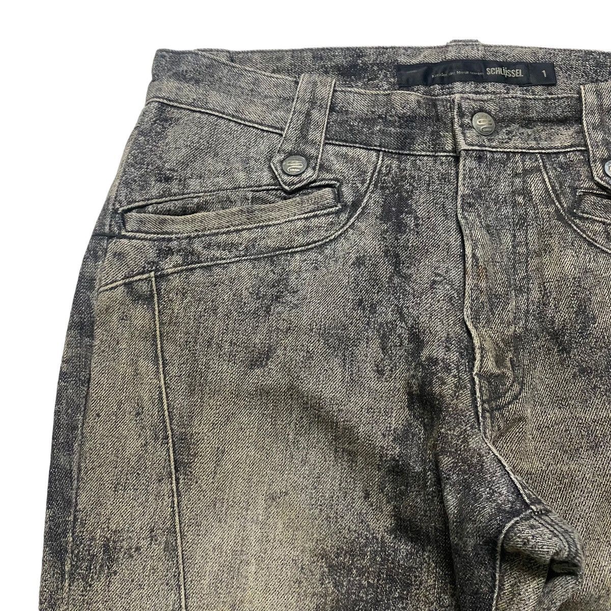 Schlussel SCHLUSSEL Spiral Cut Low Flare Coated Jeans Size US 29 - 4 Thumbnail