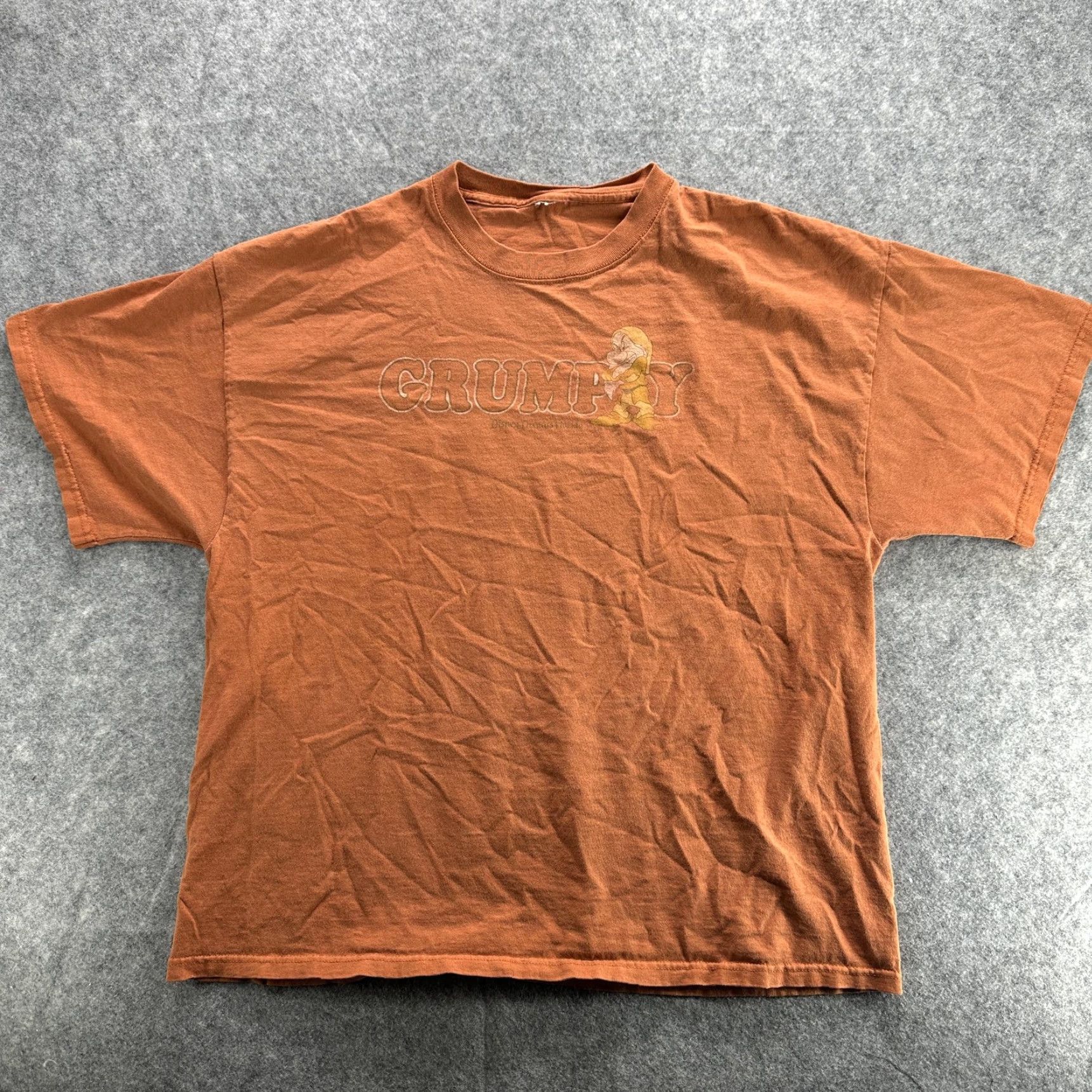 Disney VTG Disney Grumpy Dwarf Shirt Mens XL Rust Brown Snow White Graphic Tee T-Shirt Size US XL / EU 56 / 4 - 2 Thumbnail