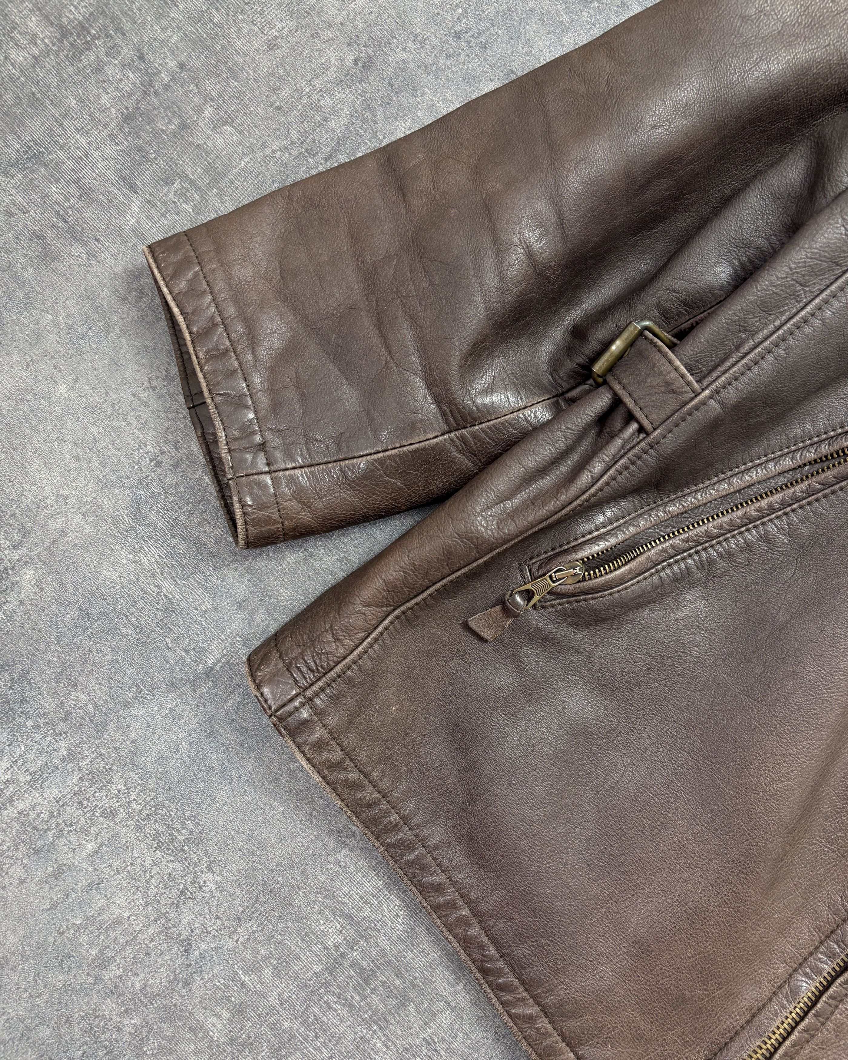 Genuine Leather Vintage Brown Genuine Leather Jacket. Size US M / EU 48-50 / 2 - 4 Thumbnail