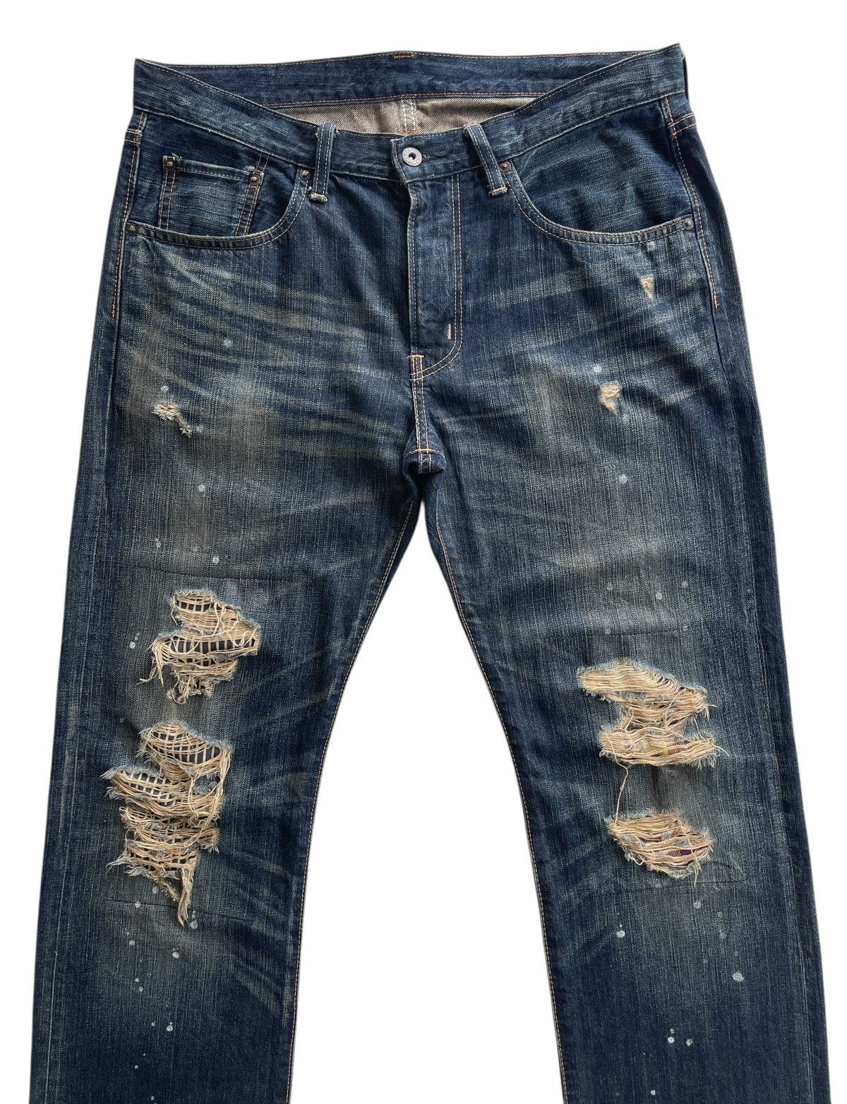 Edwin Edwin Ripped Distressed Denim Size US 35 - 3 Thumbnail