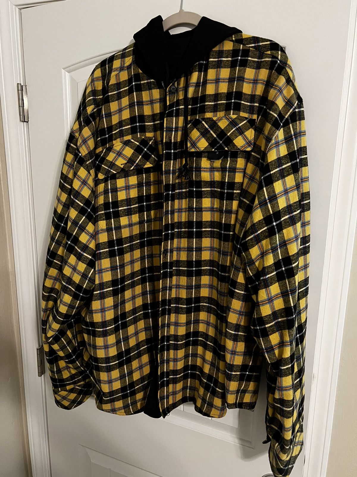 image of Project G/r Grailz Hooded Flannel in Yellow, Men's (Size XL)