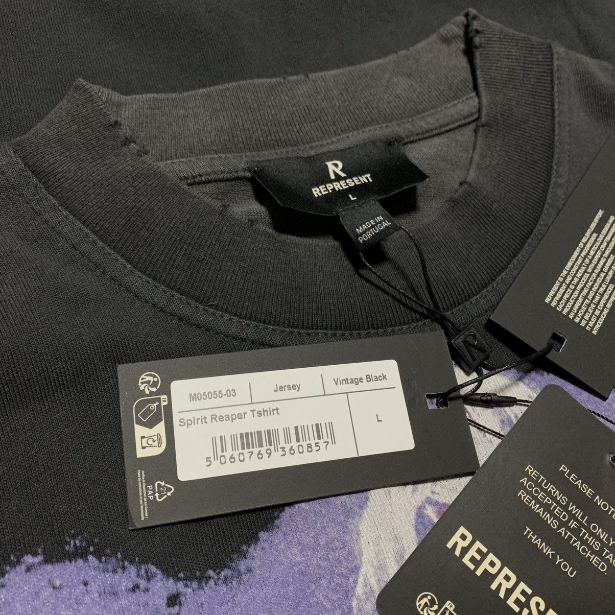 Represent Clo. Represent Large Spirit Reaper Vintage Black Tee Size US L / EU 52-54 / 3 - 4 Thumbnail
