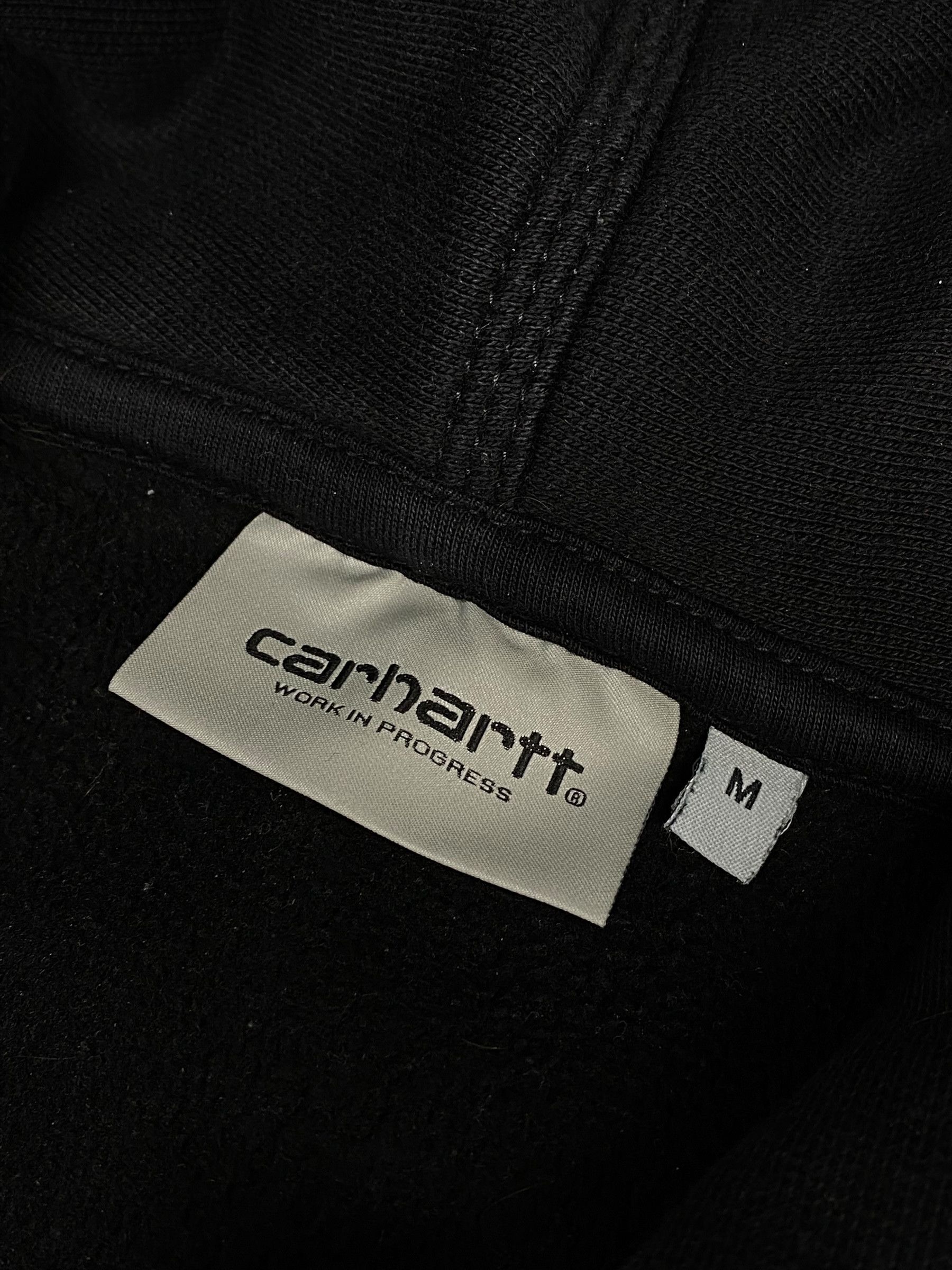 Carhartt 🔥 00s CARHARTT TOTAL BLACK AMERICAN SCRIPT HOODIE Y2K STYLE Size US M / EU 48-50 / 2 - 13 Thumbnail