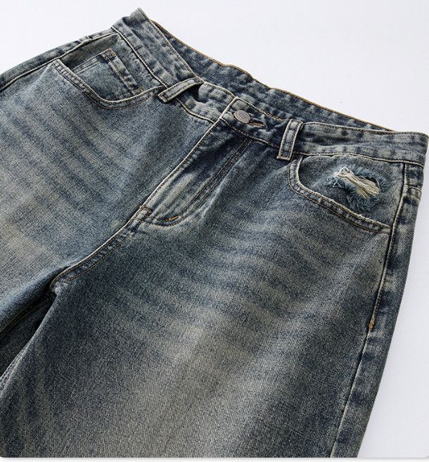 Vintage Men's Retro Washed Loose Straight Leg Oversized Jeans Size US 32 / EU 48 - 2 Thumbnail