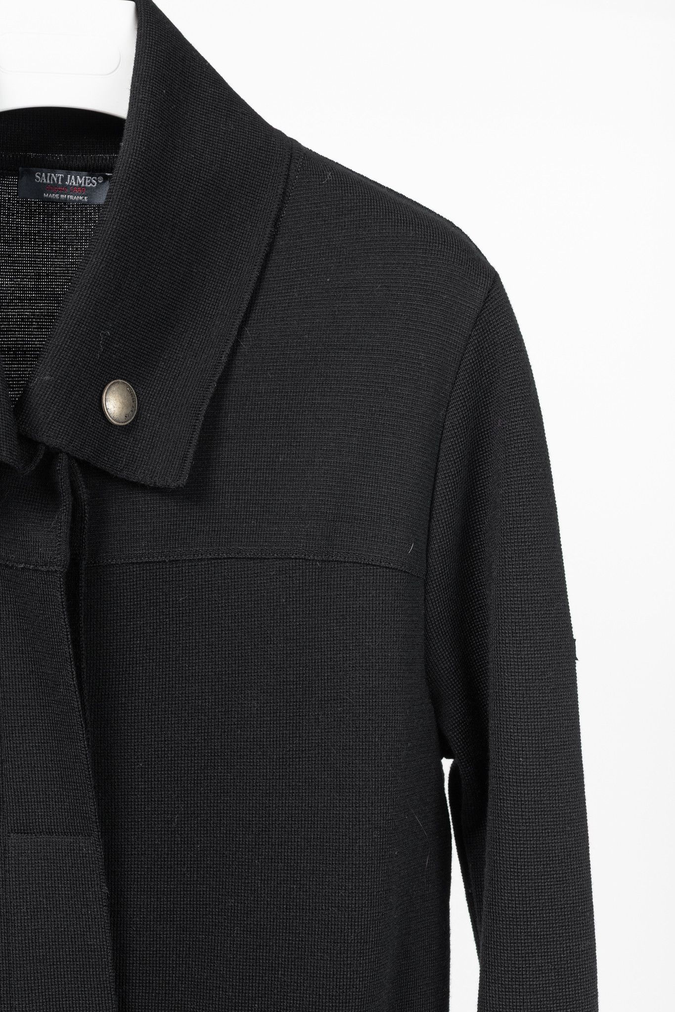 Saint James Saint James Black Wool Collared Cardigan Size L / US 10 / IT 46 - 5 Thumbnail