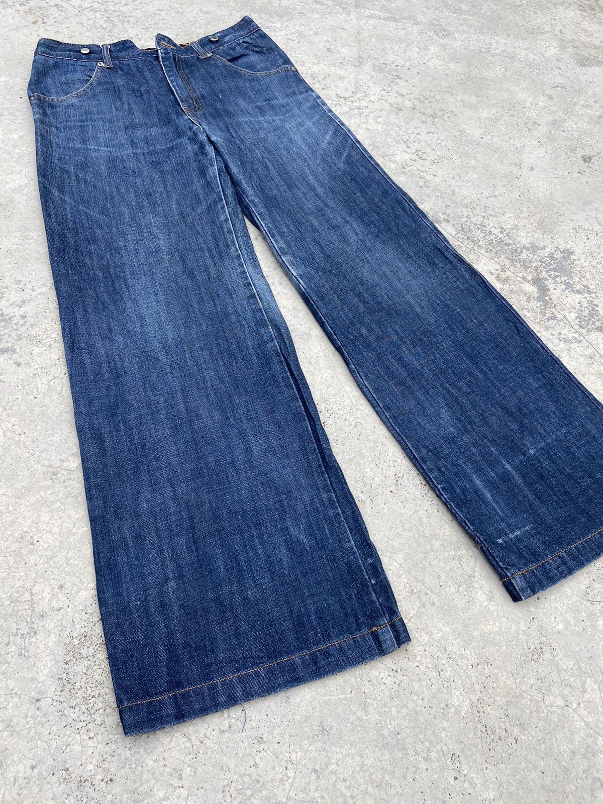 14th Addiction World wide love jeans baggy flared jeans studded Size US 31 - 1 Thumbnail