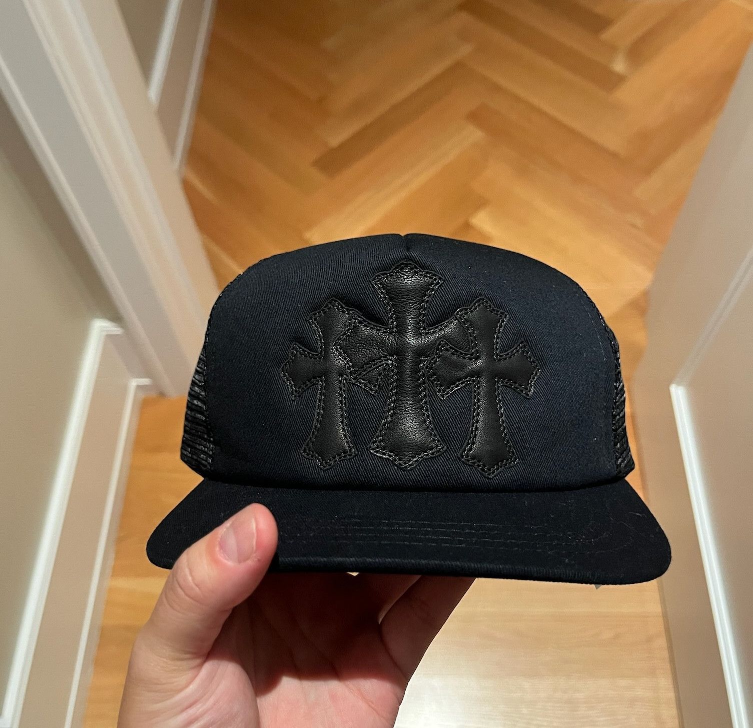 Chrome Hearts Chrome Hearts Black Triple Cross Patch Trucker Size ONE SIZE - 1 Thumbnail