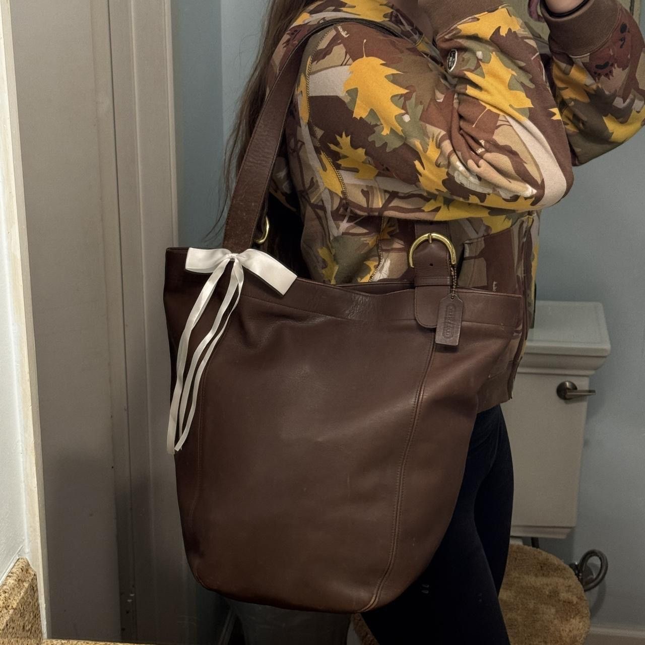 Coach Dark Brown Vintage Coach Waverly Tote Size ONE SIZE - 8 Thumbnail