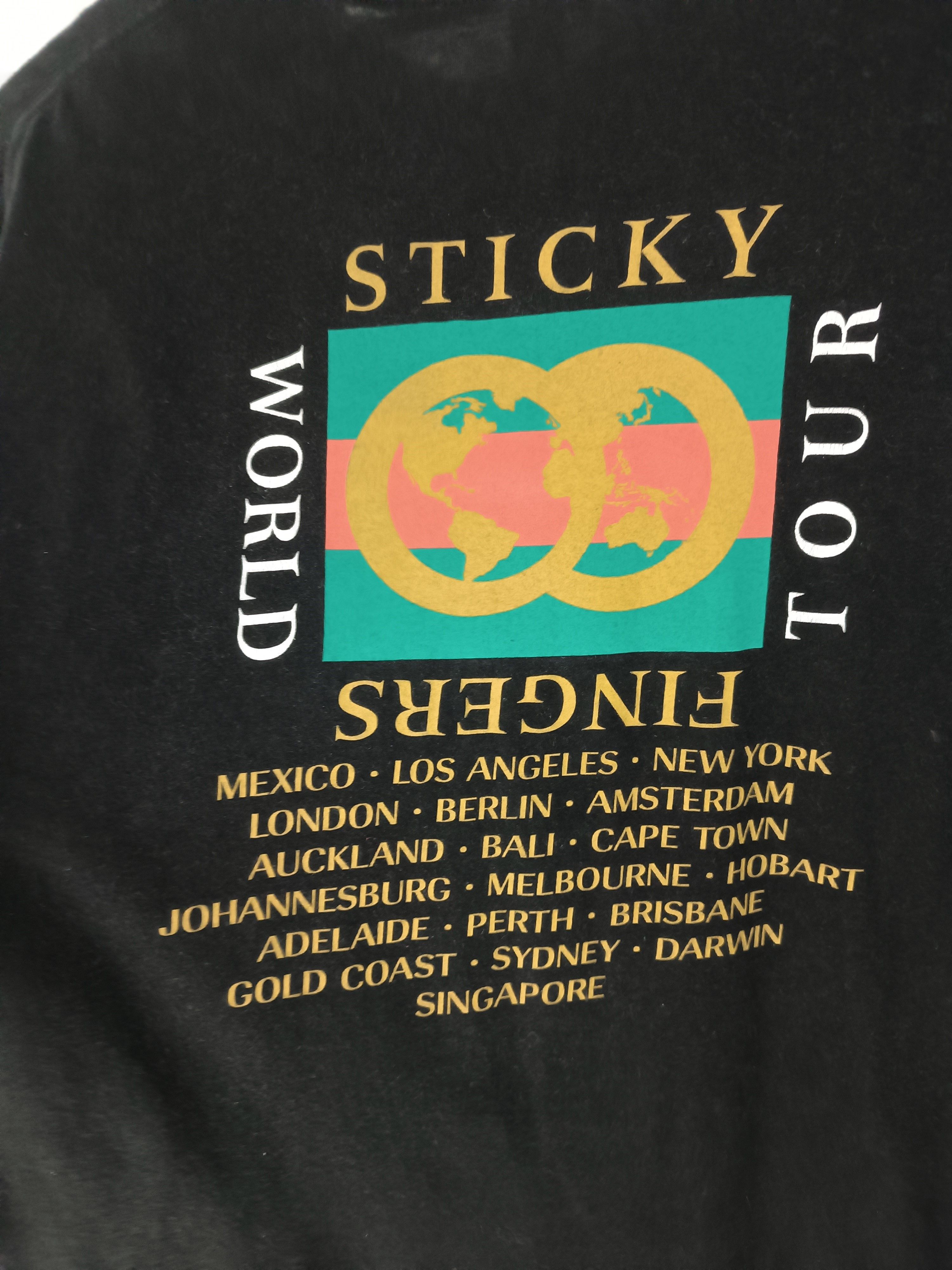 Band Tees VINTAGE STICKY FINGERS WORLD TOUR PARODY DESIGNER VERY RARE Size US L / EU 52-54 / 3 - 15 Thumbnail