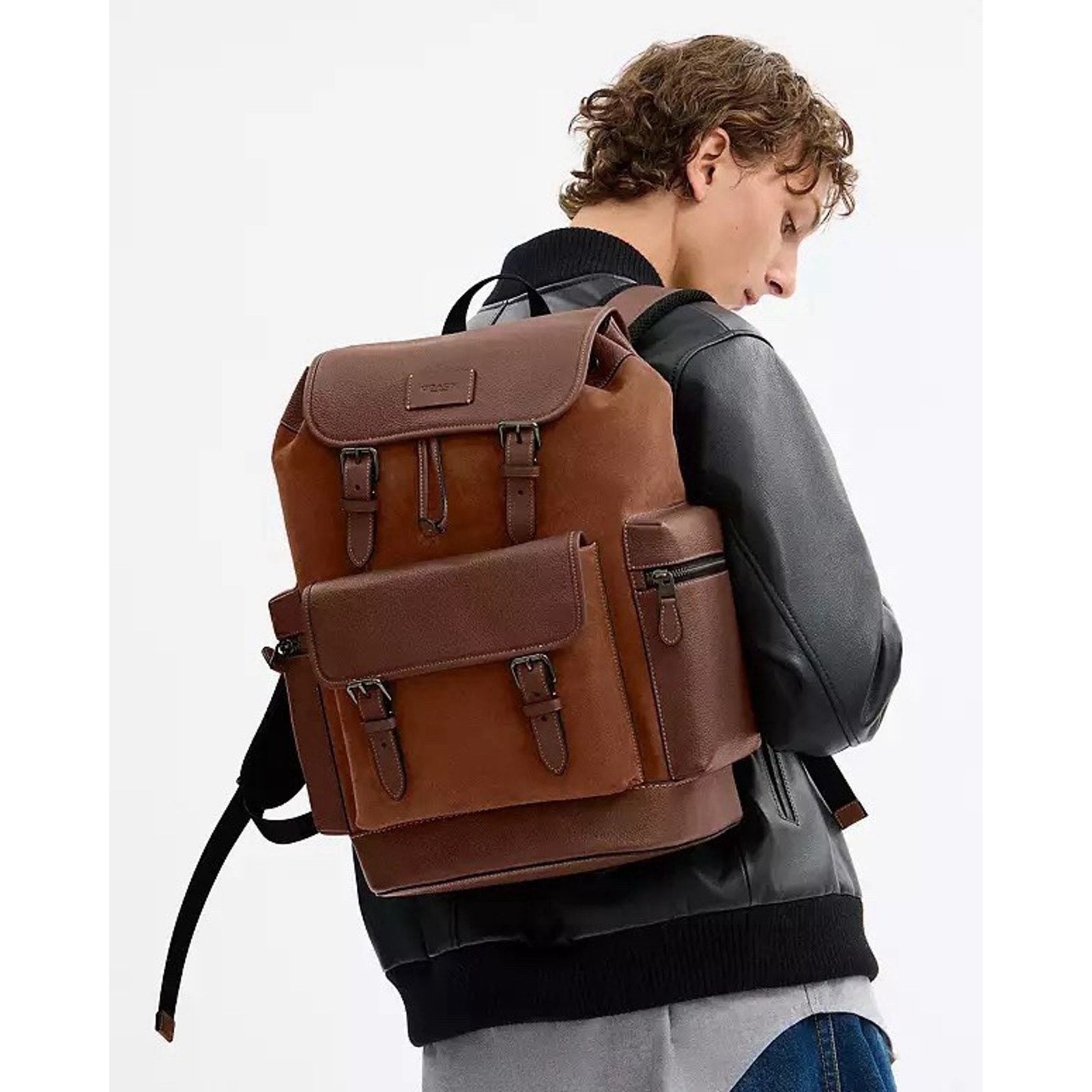 Coach NWT Coach MEN's Sprint Backpack CCG12 suede Cognac/Sienna Size ONE SIZE - 10 Thumbnail