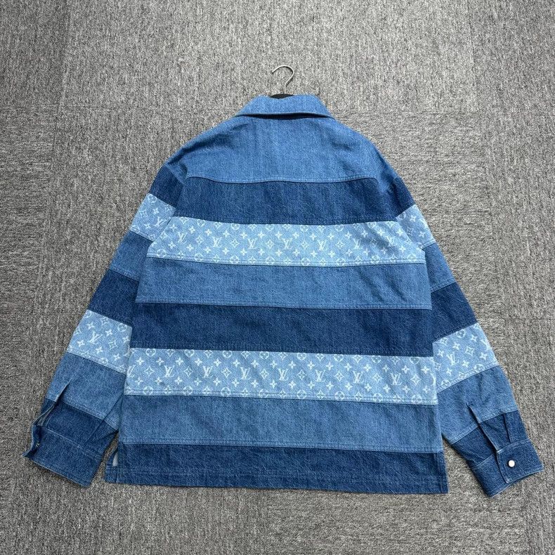 Louis Vuitton louis vuitton FW24 Denim Patchwork Long Sleeve Jacket 2501 Size US XL / EU 56 / 4 - 4 Thumbnail