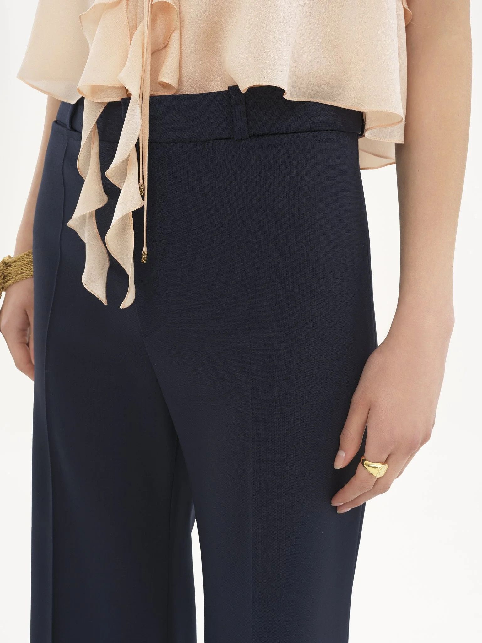 Chloe o1loc1c10326 Flared Tailored Pant in Eclipse Blue Size 25" / US 0 / IT 36 - 5 Thumbnail