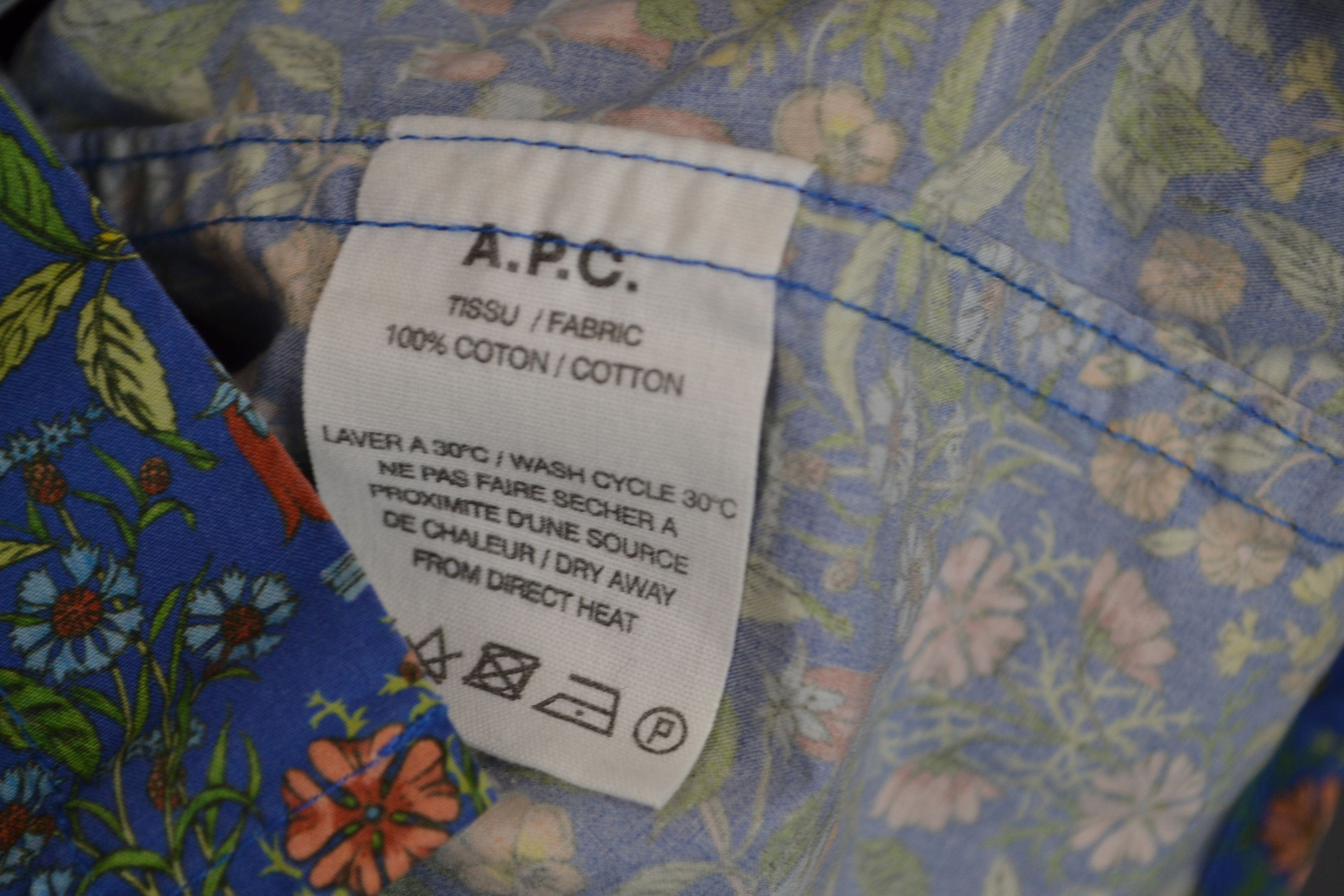 A.P.C. A.P.C. Short Sleeve Floral Birds Shirt 42 M-L Size US L / EU 52-54 / 3 - 7 Thumbnail