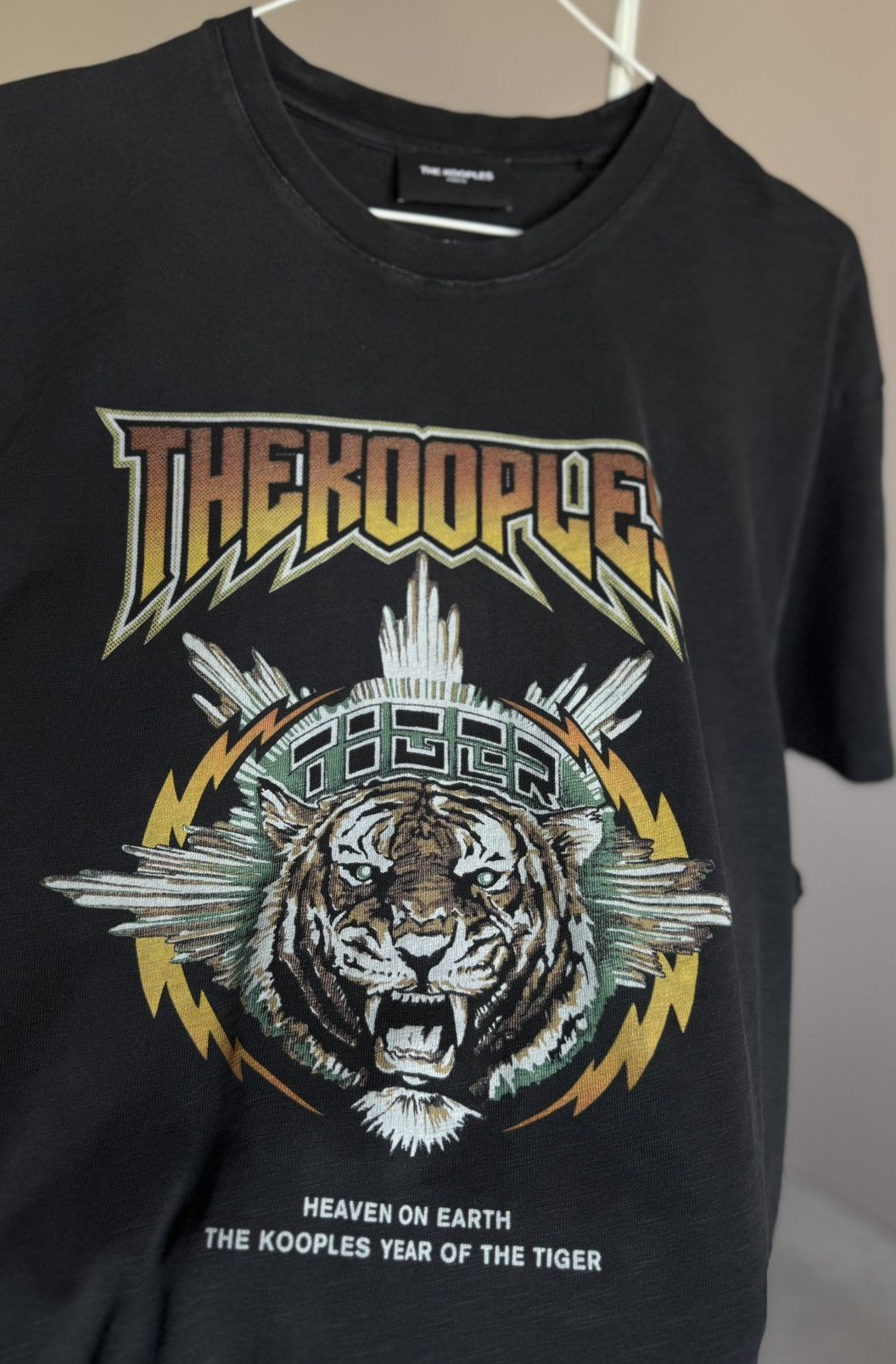 The Kooples XL The Kooples Paris Washed Black Tiger T-shirt Tee Size US XL / EU 56 / 4 - 8 Thumbnail