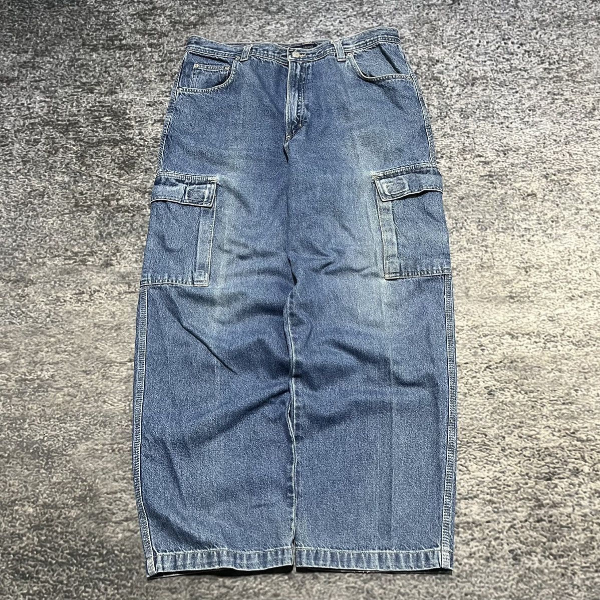 Faded Glory Vintage Y2K Faded Glory Baggy Wide Leg Skater Cargo Jeans Size US 36 / EU 52 - 2 Thumbnail