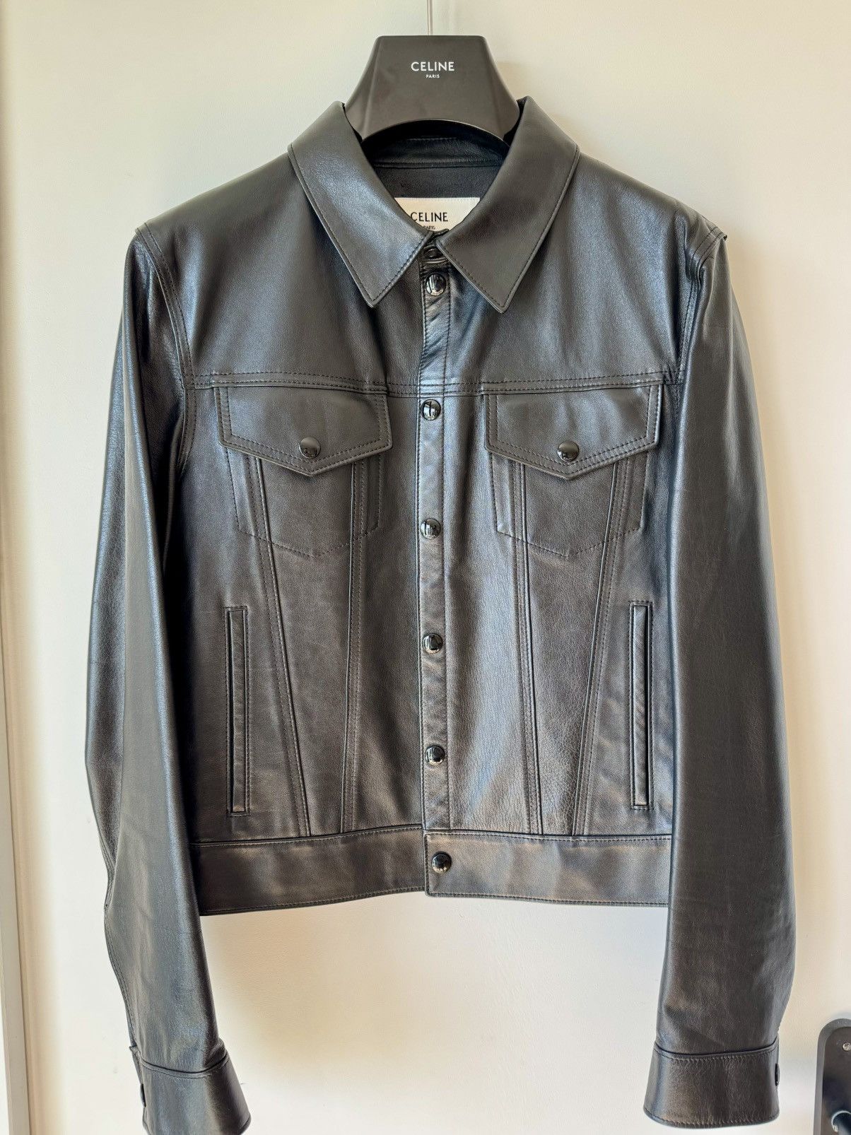 Celine Celine Western Green Leather Jacket | Grailed