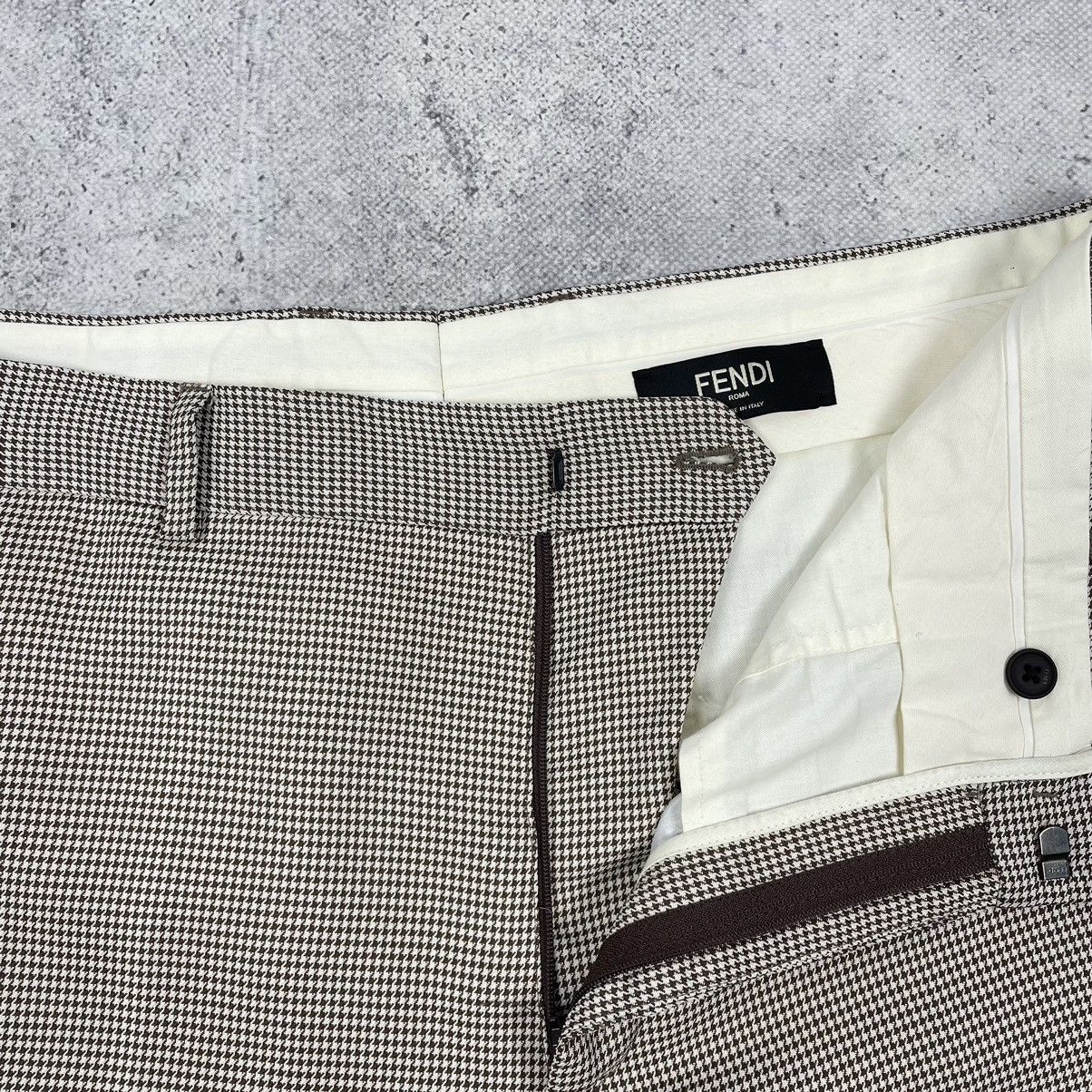 Fendi Fendi SS19 Beige Checked Trousers Size US 36 / EU 52 - 8 Thumbnail