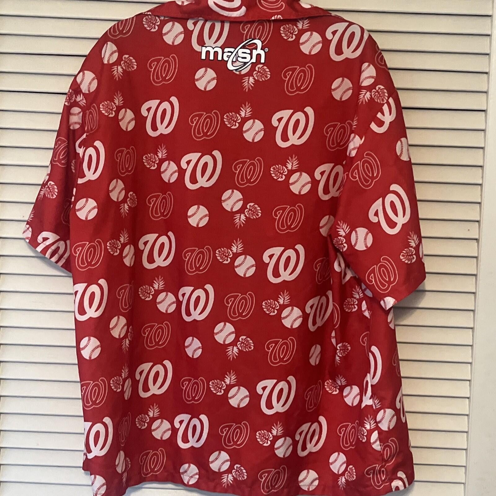 Other Washington Nationals MLB large Red Team Logo Hawaiian Shirt Size ONE SIZE - 3 Thumbnail