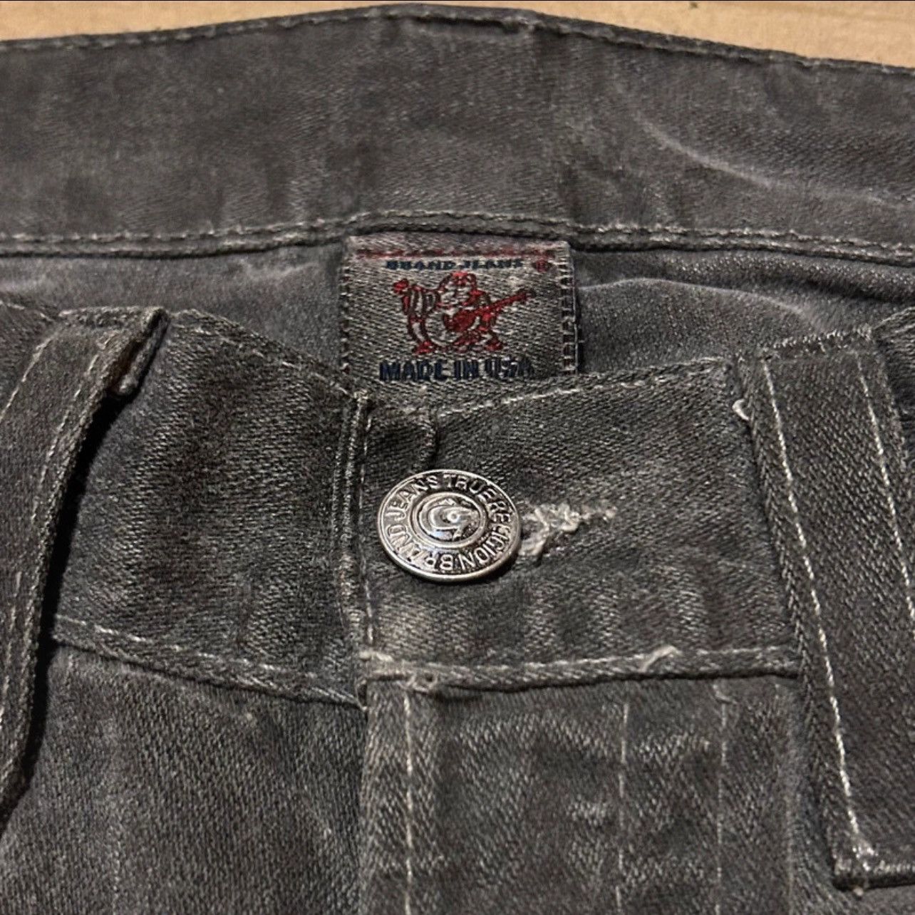 True Religion TRUE RELIGION WASHED GREY RELAXED DENIM JEANS Size US 32 / EU 48 - 5 Thumbnail