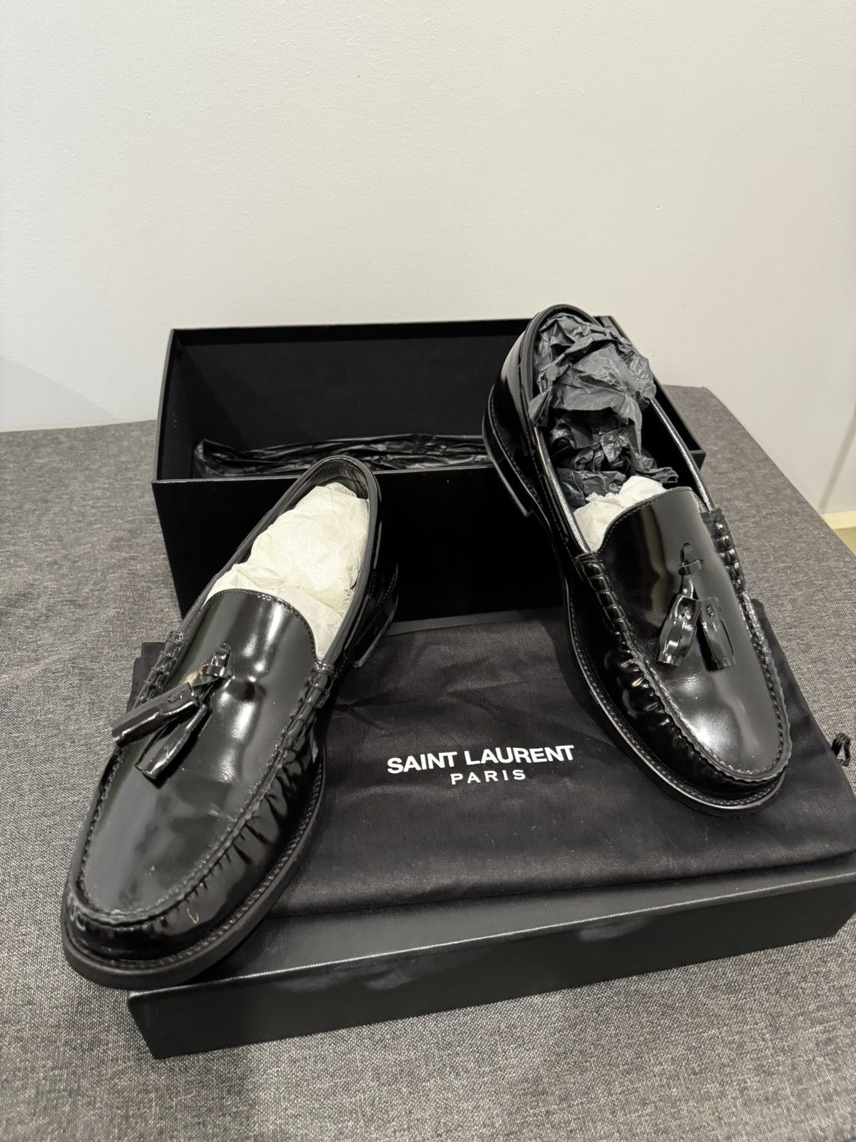 Saint Laurent Paris Saint Laurent Black Tassle Moccasters Size US 8 / EU 41 - 1 Thumbnail
