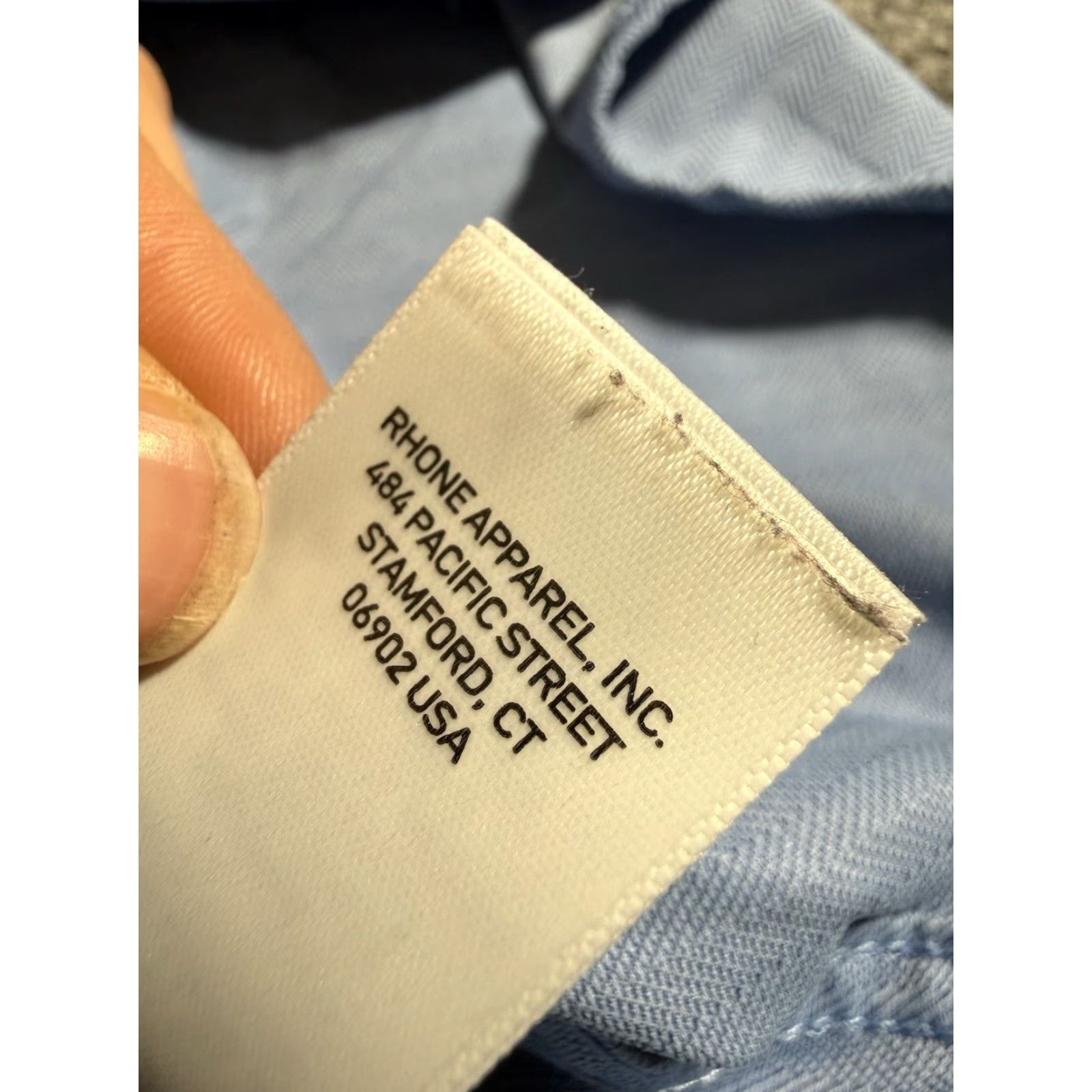 Rhone Rhone Shirt Mens M Blue Herringbone Stretch Performance Button Front Commuter Size US M / EU 48-50 / 2 - 6 Thumbnail