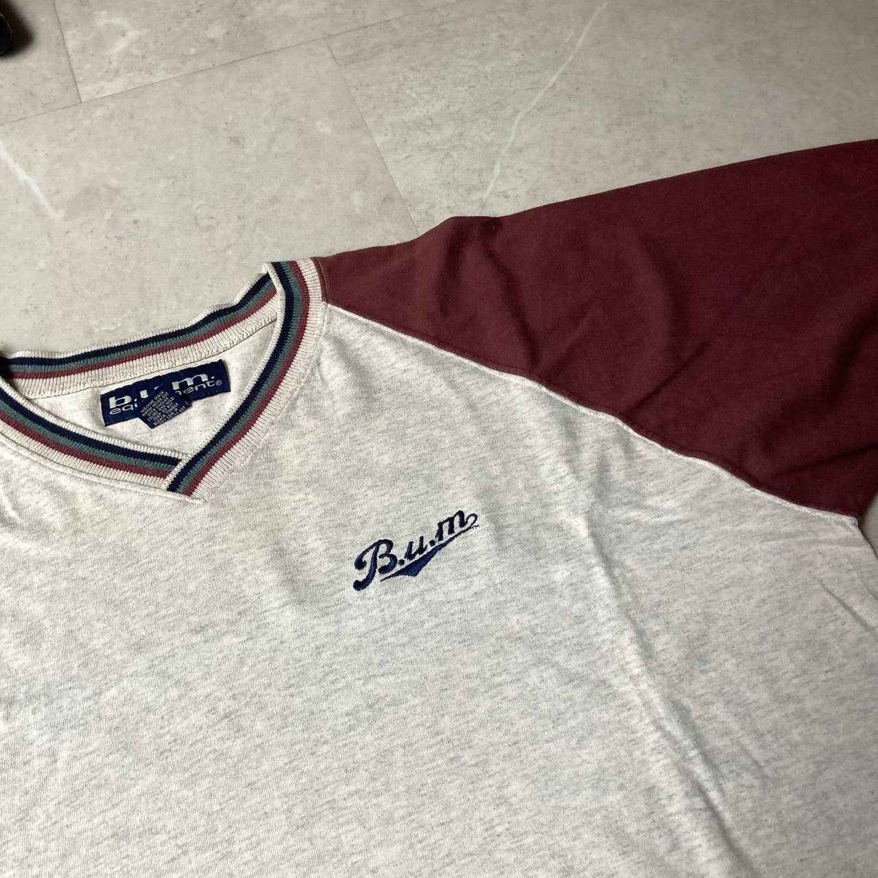 B.U.M Equipment Vintage BUM Equipment Streetwear V Neck Tee Size US XL / EU 56 / 4 - 2 Thumbnail