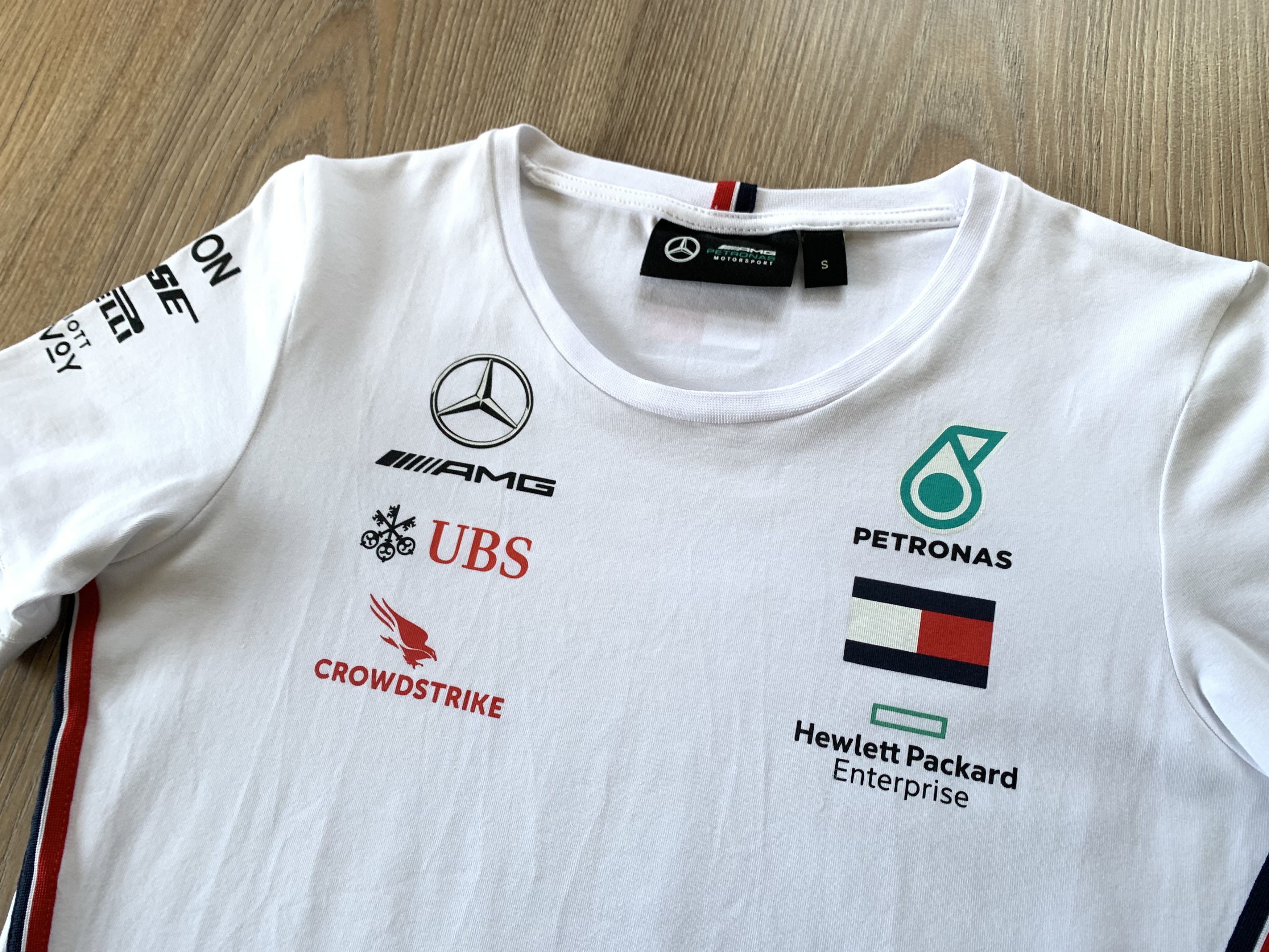 Mercedes-Benz × Tommy Hilfiger Womens AMG Petronas Motorsport Racing White T Shirt Size S / US 4 / IT 40 - 4 Thumbnail