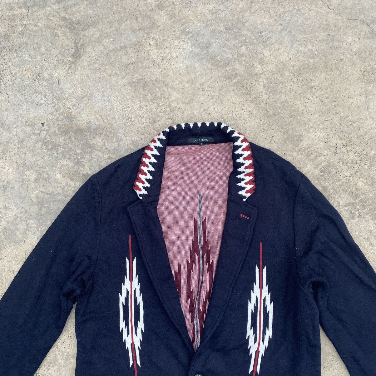 Japanese Brand Japanese Native Chimayo Pattern Knit Jacket Size US S / EU 44-46 / 1 - 3 Thumbnail